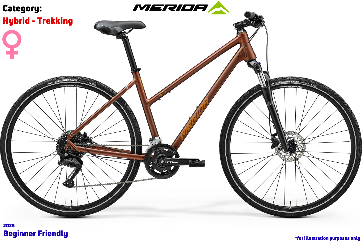 Merida Crossway Lady 100 - Matt Bronze (Bronze - Silver) - CUES 9-Speed