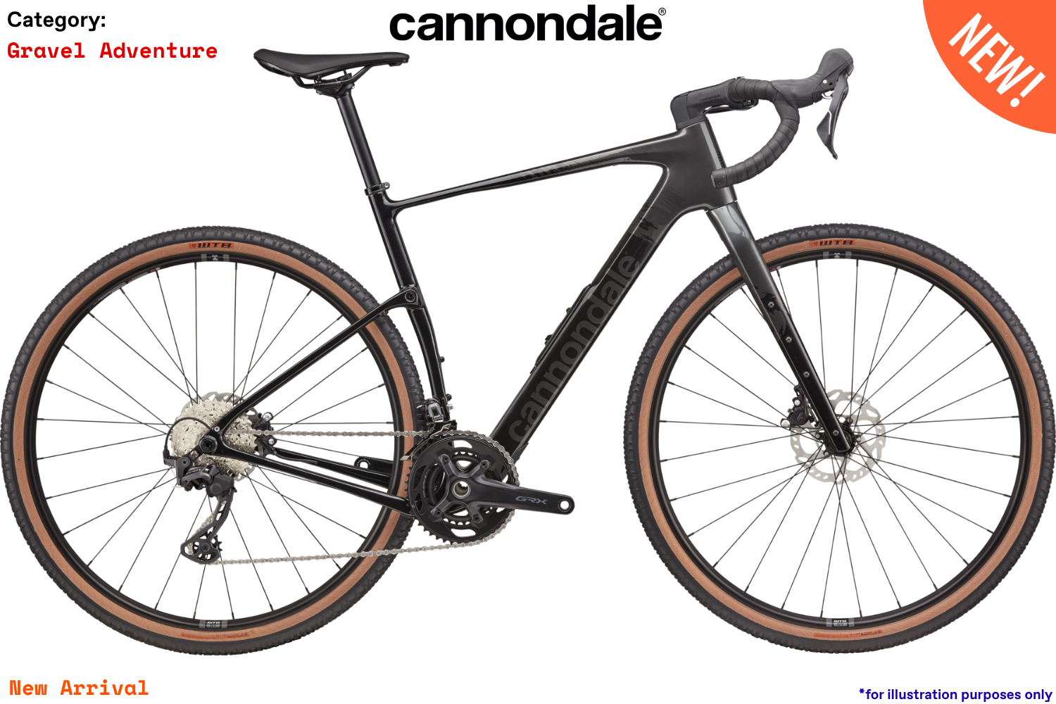 Cannondale Topstone Carbon 3 GRX 2x - SBK - Smoke Black w/ Jet Black