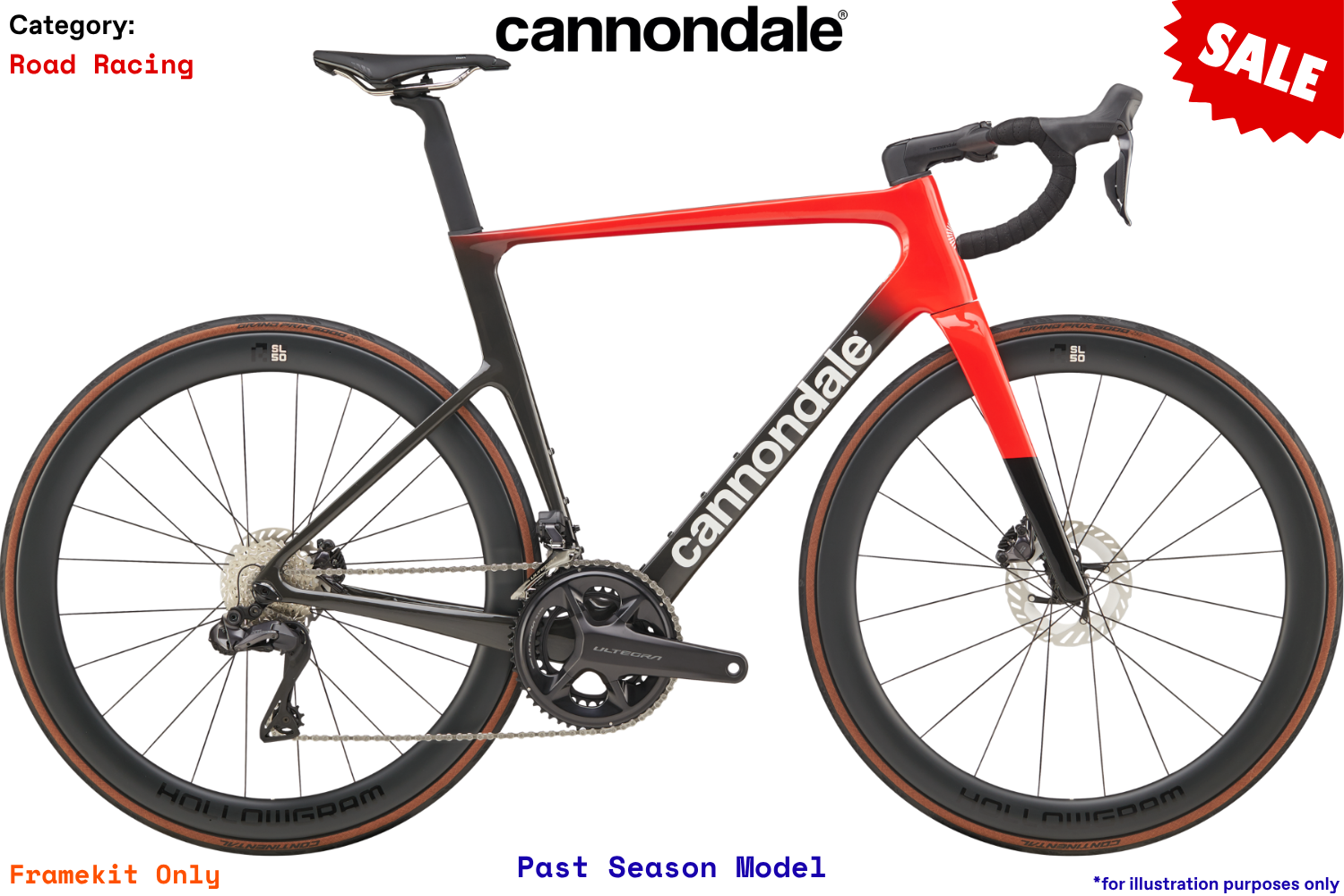 Cannondale SuperSix EVO4 HM Frameset - RRD - Rally Red / Raw Carbon