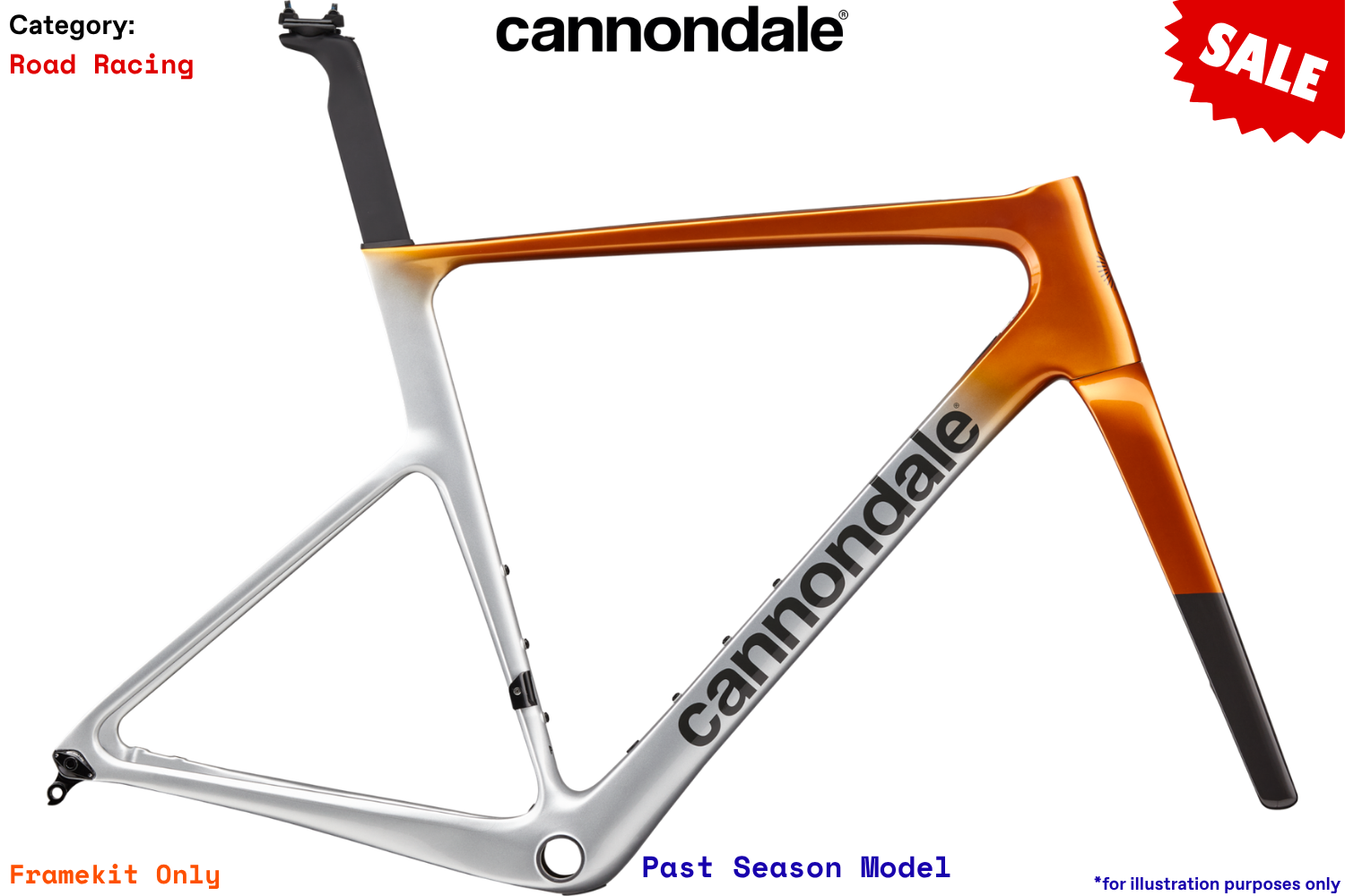Cannondale SuperSix EVO4 HM Frameset - SLV - Fine Silver/Tiger Eye