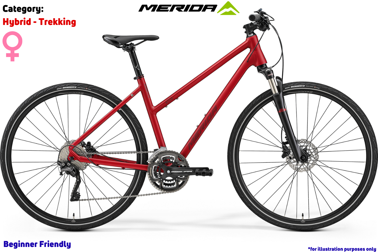 Merida Crossway Lady 500 - Matt Burgundy Red (Dark Red)