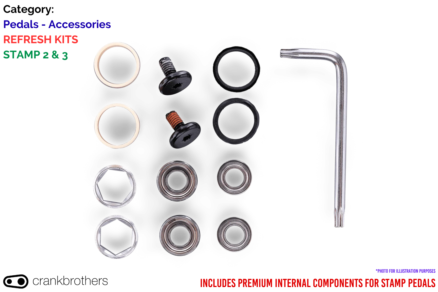 Crankbrothers Pedal Refresh Kit - Stamp 2/3 (V2, 2020+)