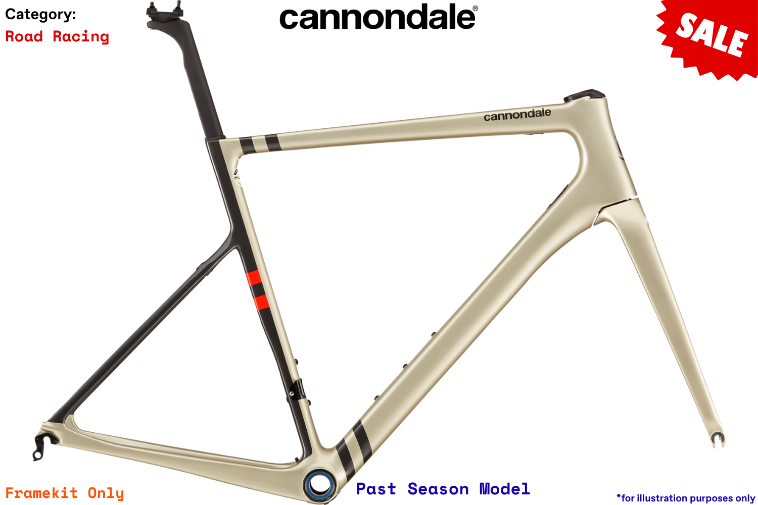 Cannondale SuperSix EVO3 Carbon Rim Brake Frameset - CHP - Champagne
