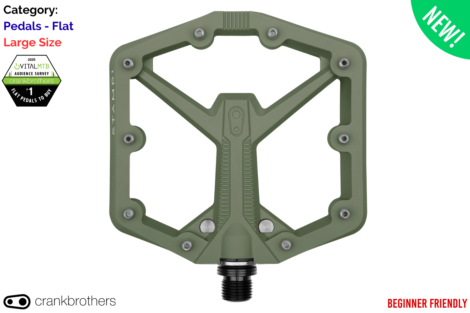 Crankbrothers Stamp 1 Gen 2 - Large - Green