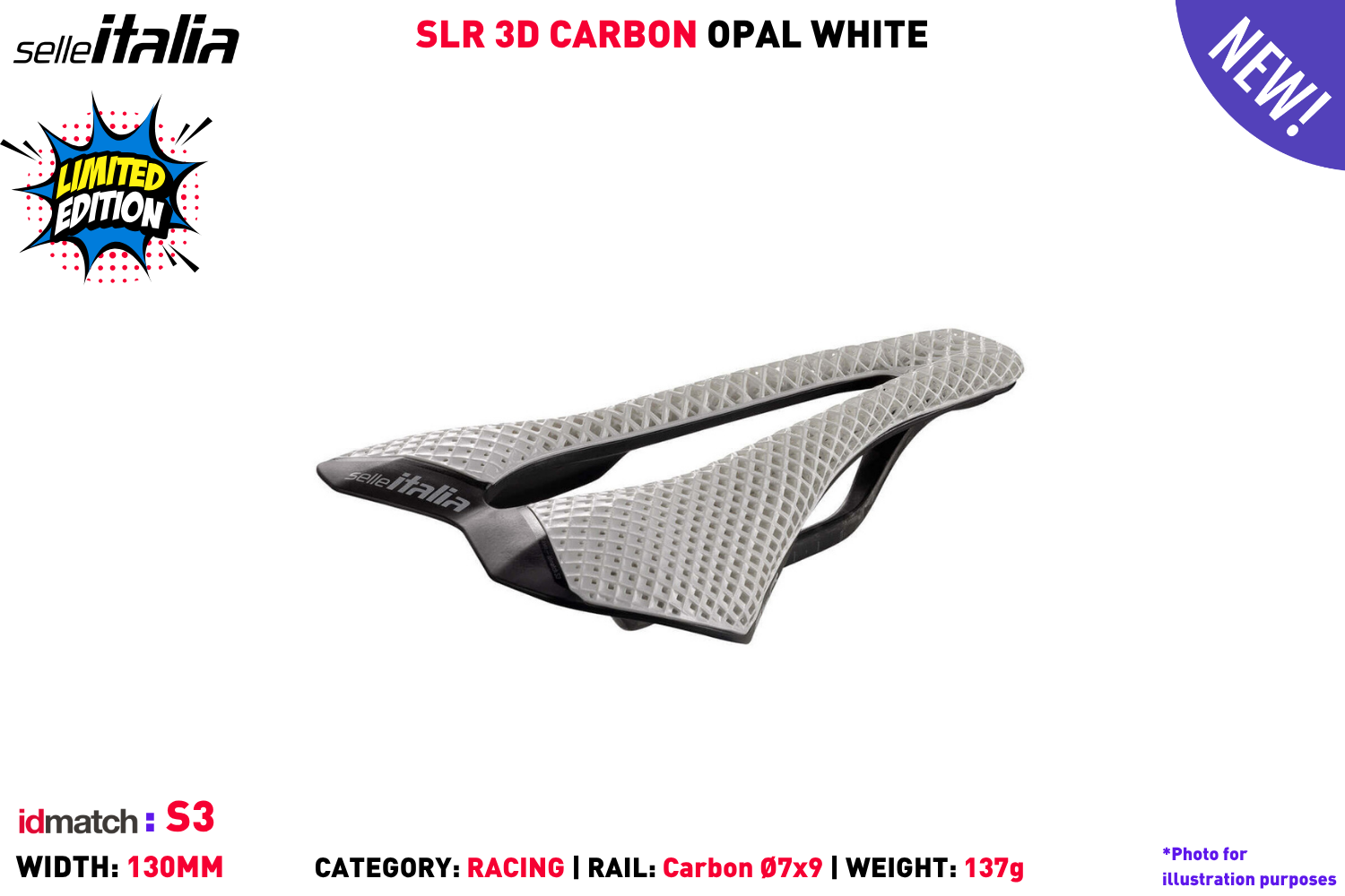 SLR 3D Carbon - Opal White - S3