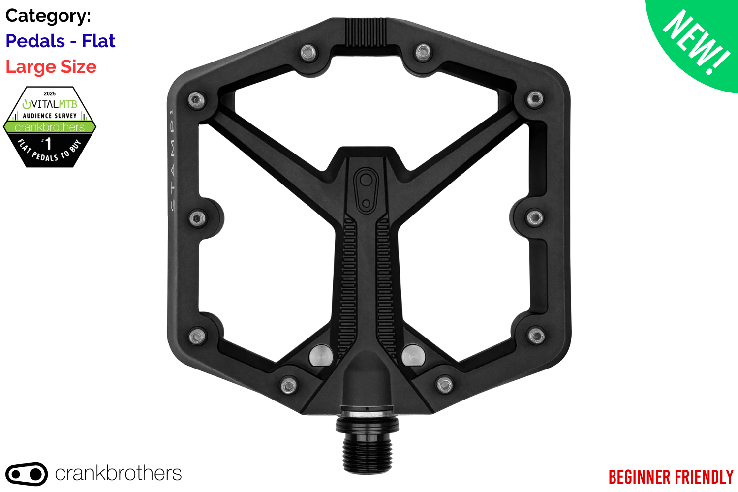 Crankbrothers Stamp 1 Gen 2 - Large - Black