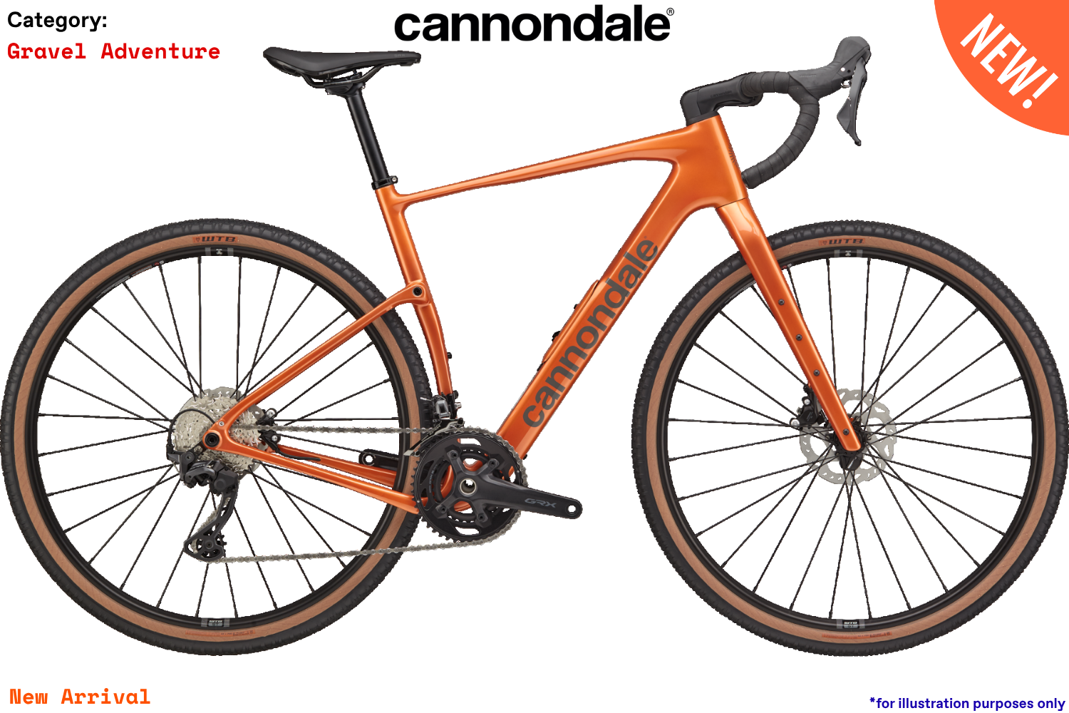 Cannondale Topstone Carbon 3 GRX 2x - ORS - Orange Slice w/ Stealth Gray