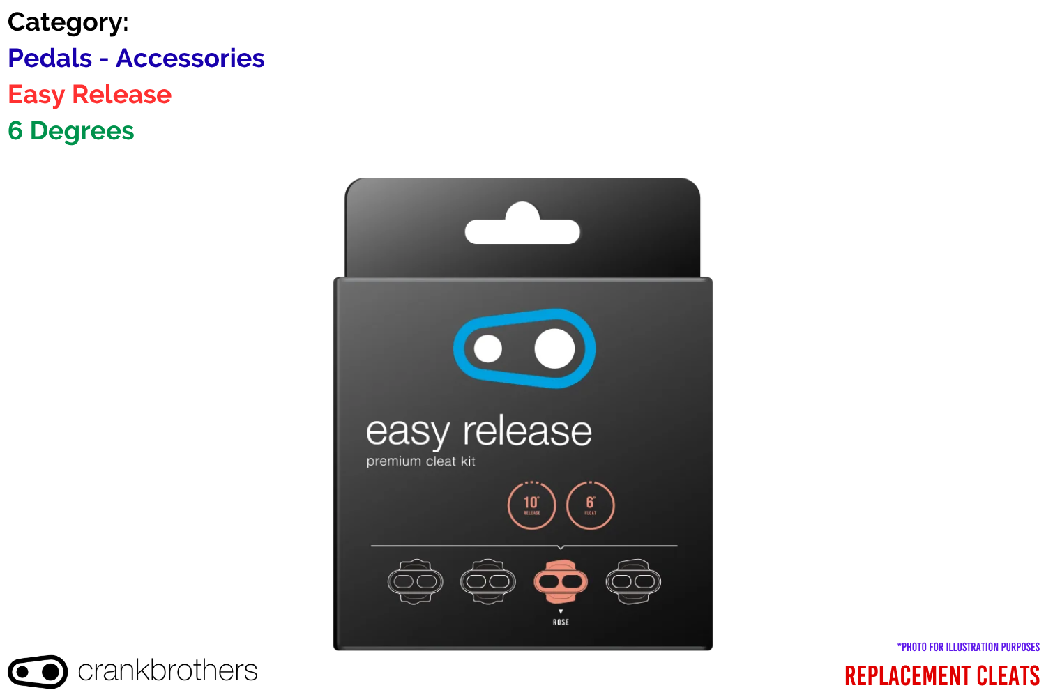 Crankbrothers Easy Release Cleat Kit - 6 Degrees