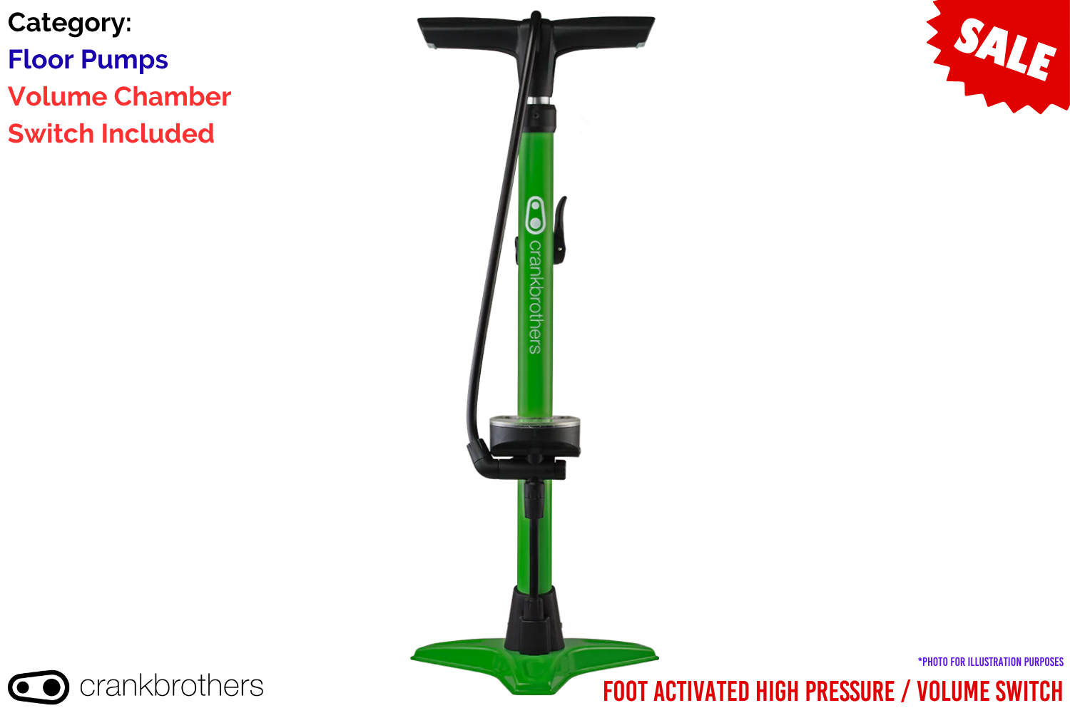 Crankbrothers Gem Floor Pump - Green