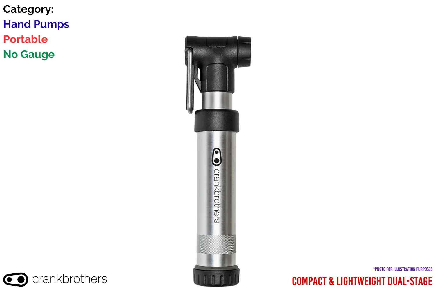 Crankbrothers GEM Hand Pump - Silver