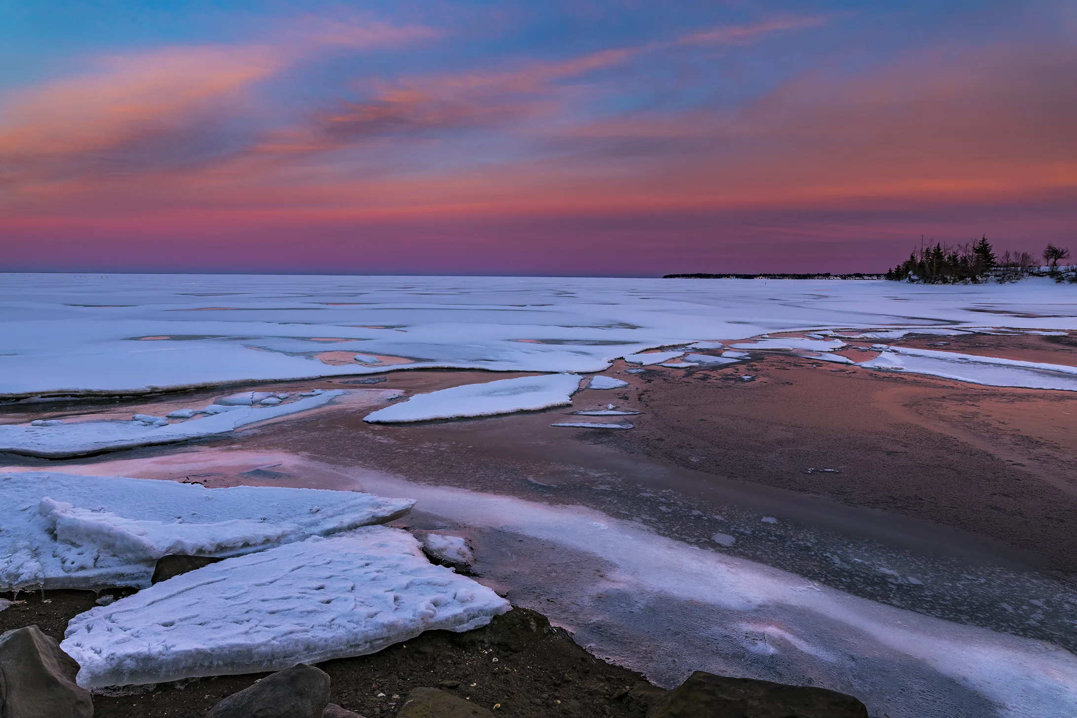 Pink Sky in Winter