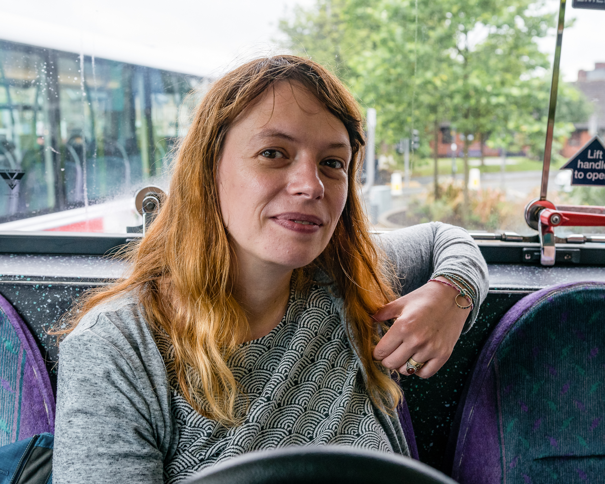  Geraldine  A bus journey gives me headspace to transition between being all of the different roles in my life – mum, worker, friend, and to process the changes throughout my day.&nbsp;I've always been a committed pedestrian and passenger, but there 