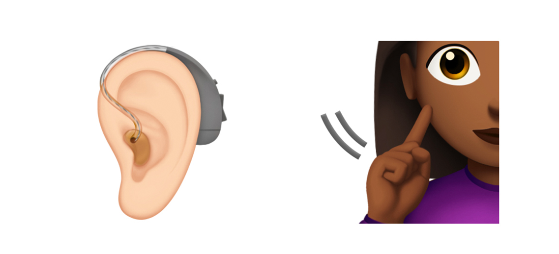 Hearing aid emoji and ASL deaf emoji
