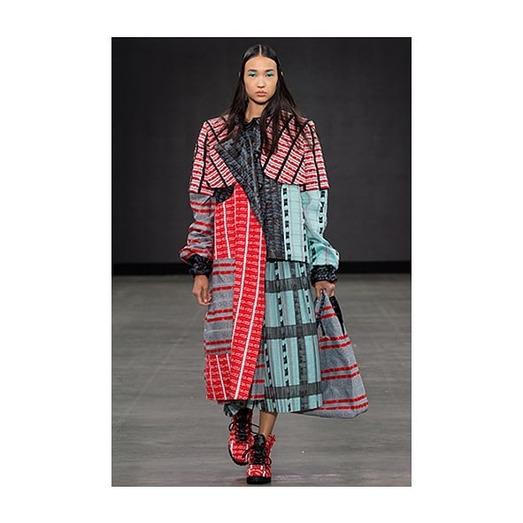 @mariah_esa_ recycled factory labels to create her beautifully tailored graduate collection #recylereuse #graduatecollection #gfw19 #sustainablefashion #labels #london #ethicalstyle #catwalk