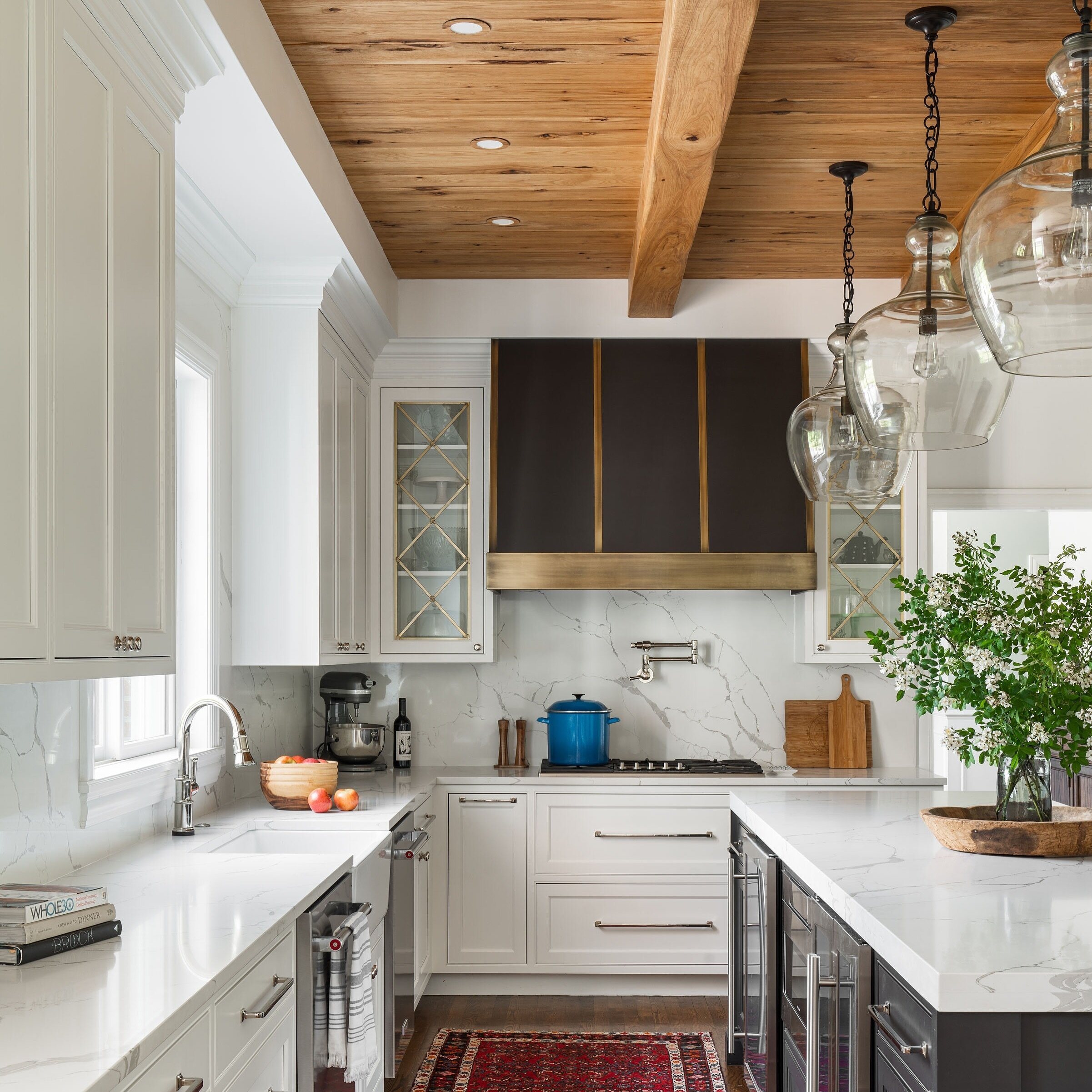 I mean&hellip; 

Some kitchens just speak for themselves, but that hickory ceiling really ties this whole thing together. If you zoom in on the cans- you&rsquo;ll see we made a veneer on site and epoxied them to the can housings to make them blend as