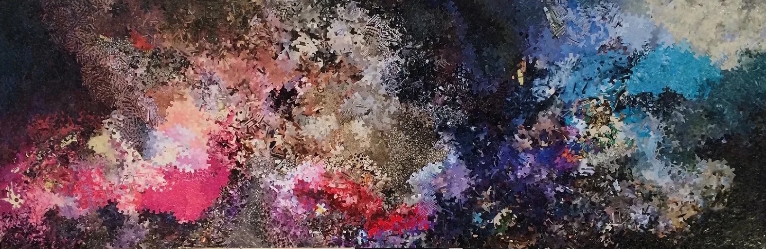 Girl Meets Boy | 2015 | 45" x 15" | Paper, Resin, Canvas