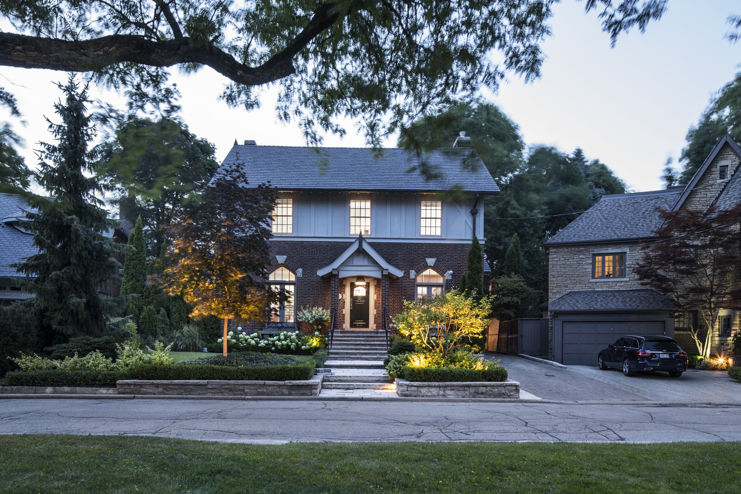 Exterior heritage facade renovation of a Georgian house in Rosedale Toronto