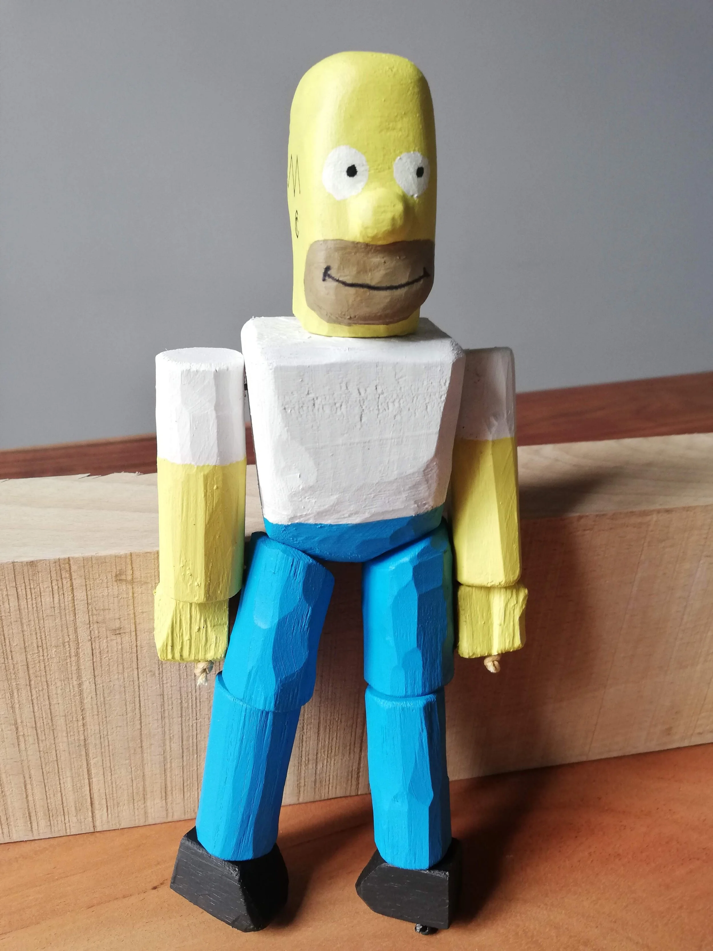The Simpsons // Homer Simpson // Hand-carved wooden doll secretbarrythings The Simpsons // Homer Simpson // Hand-carved wooden doll secretbarrythings