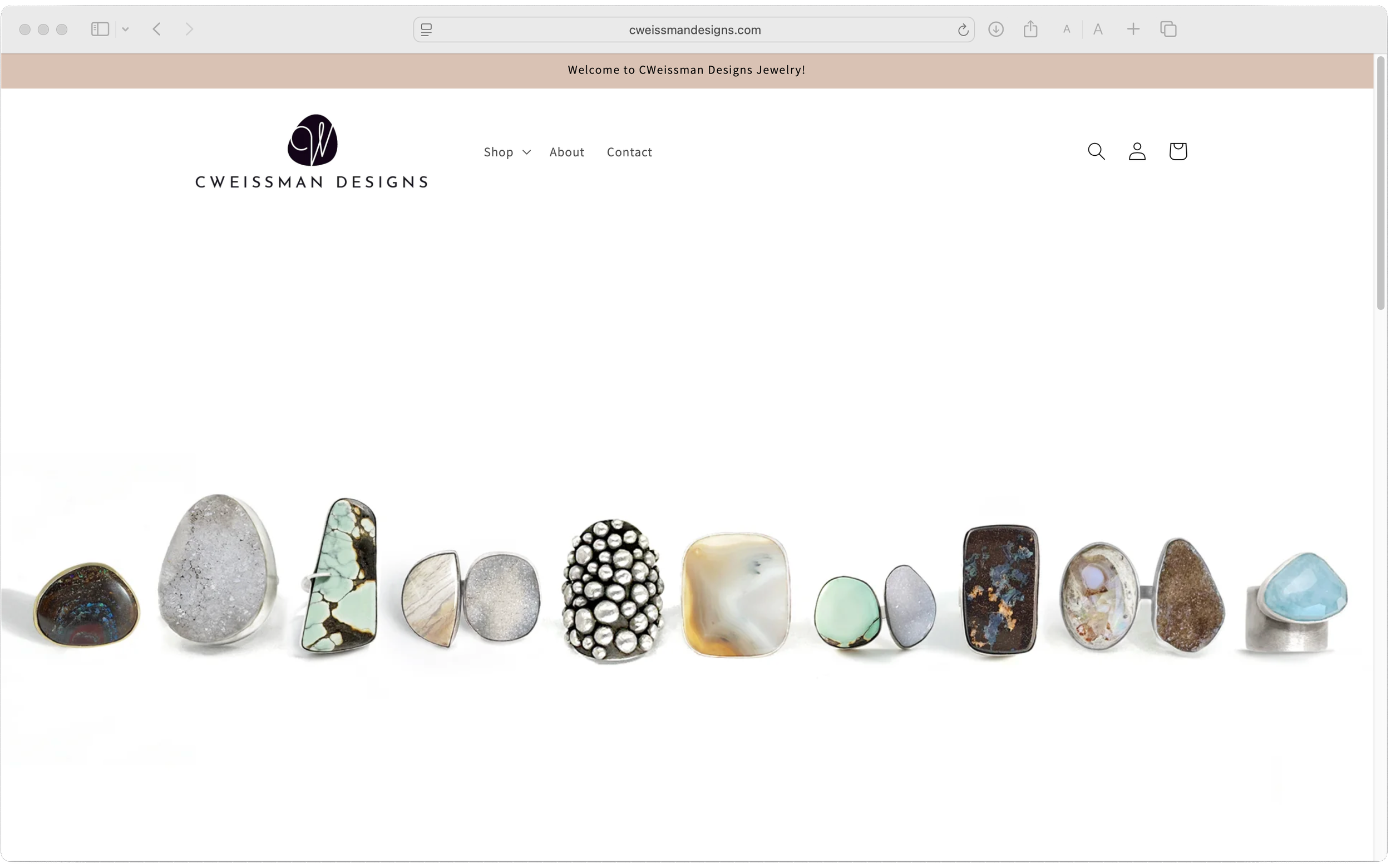 Cweissman Designs Shopify jewelry website