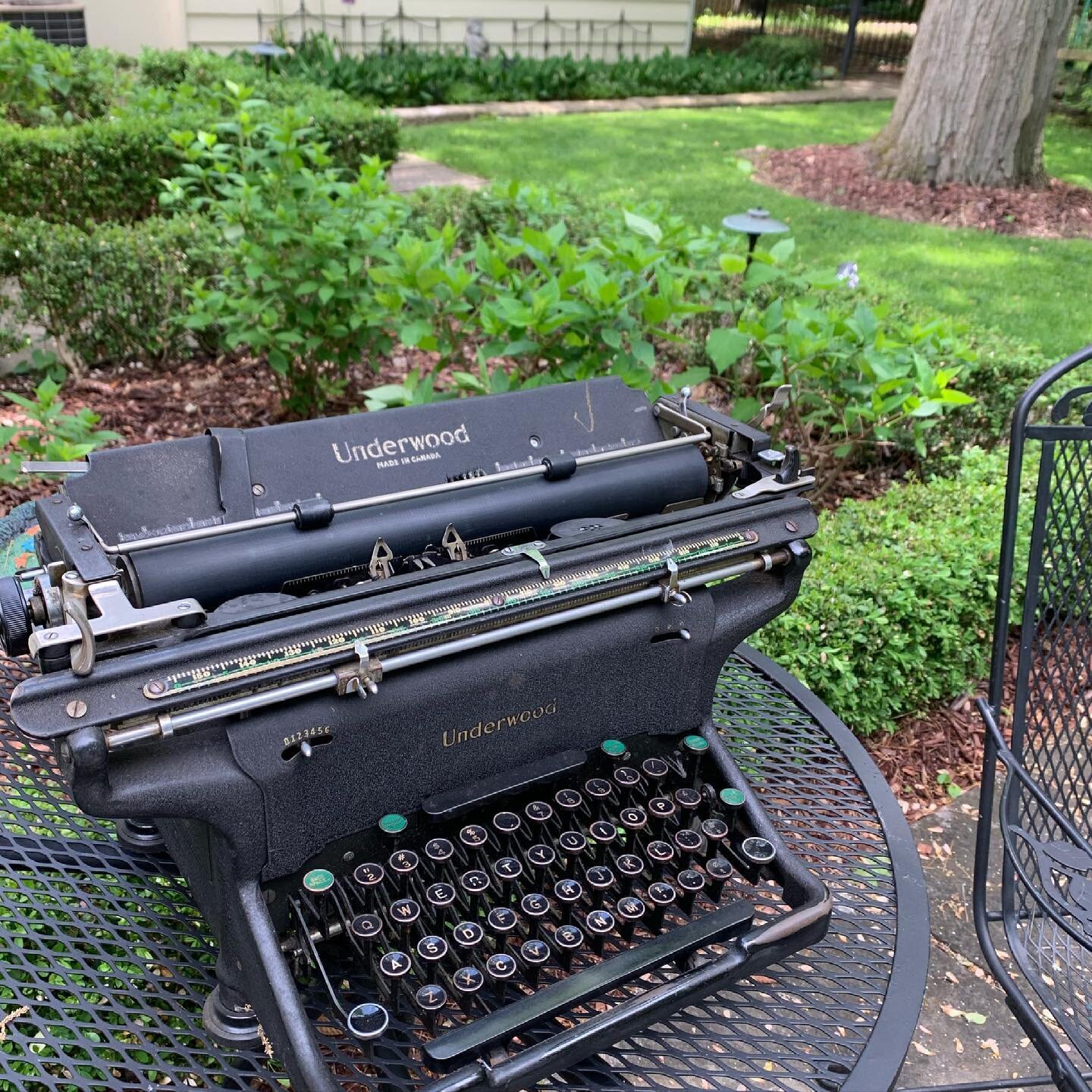 Since the boss isn&rsquo;t on Insta, I can show his #fathersdaygift 📃 We have had his father&rsquo;s original #typewriter in our garage (!!) since we moved to this house 21 years ago and who knows where before that. I had the idea to get it out, cle
