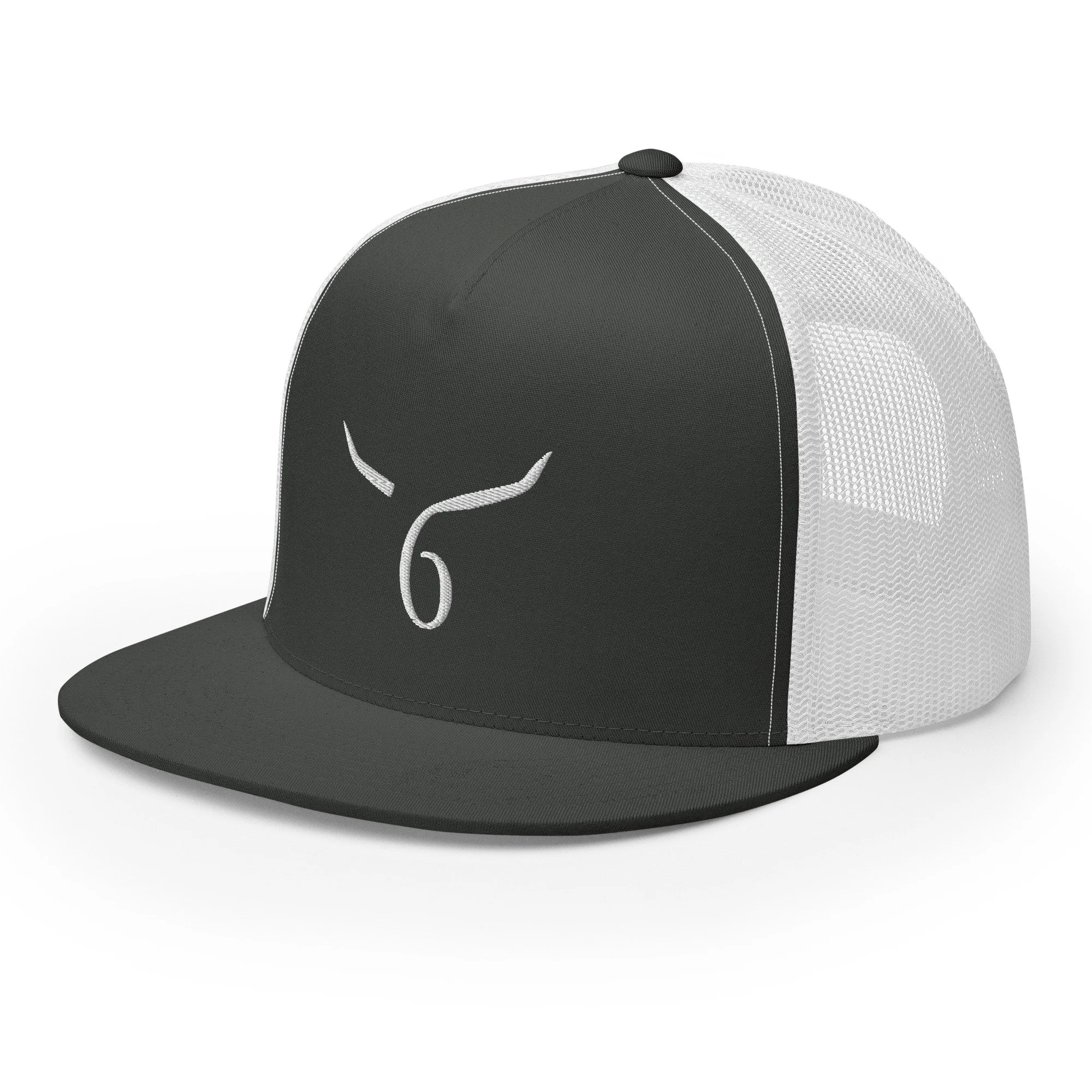 5-panel-trucker-cap-charcoal-white-left-front-65831f5a4bd58.jpg