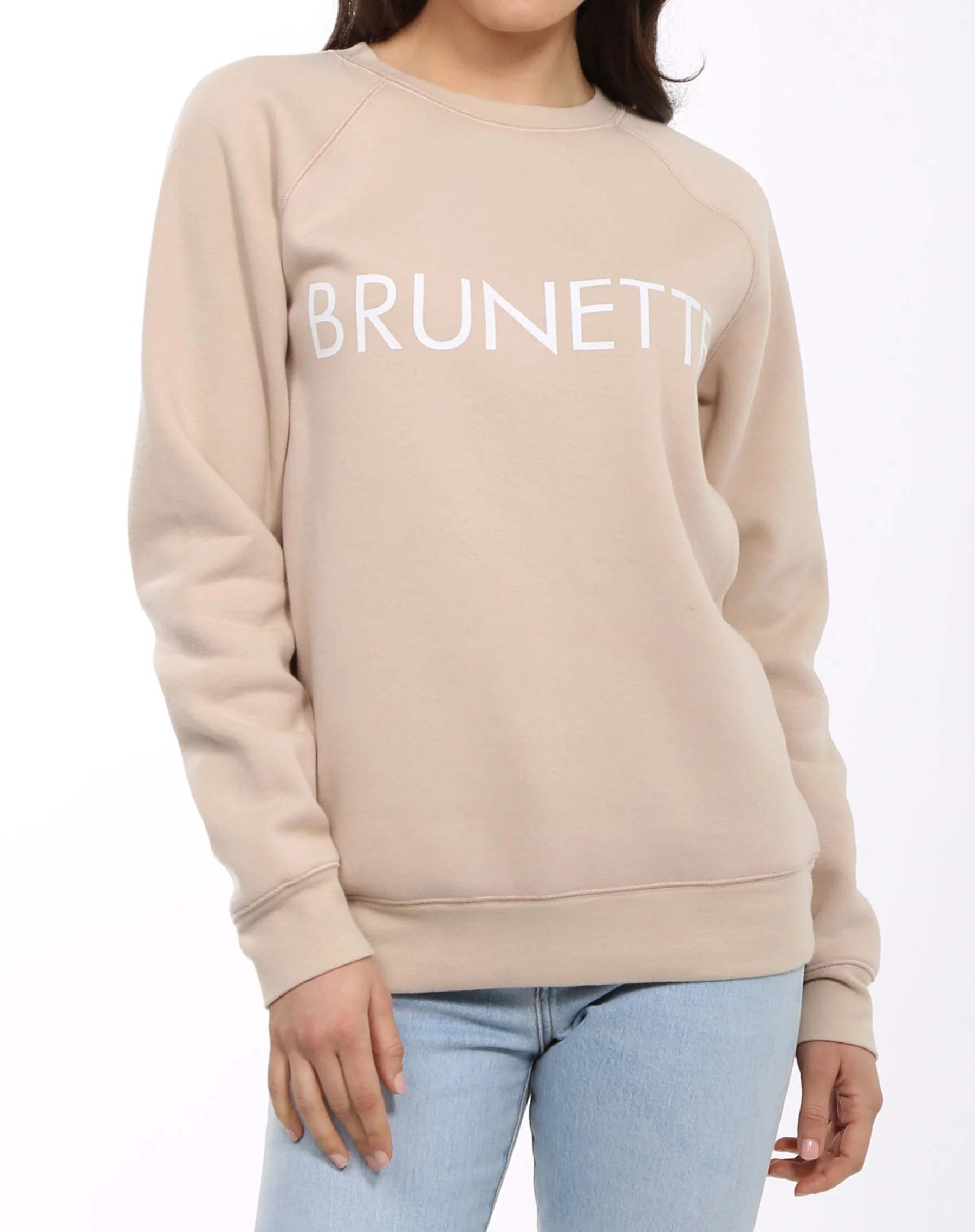 brunette sweatshirt
