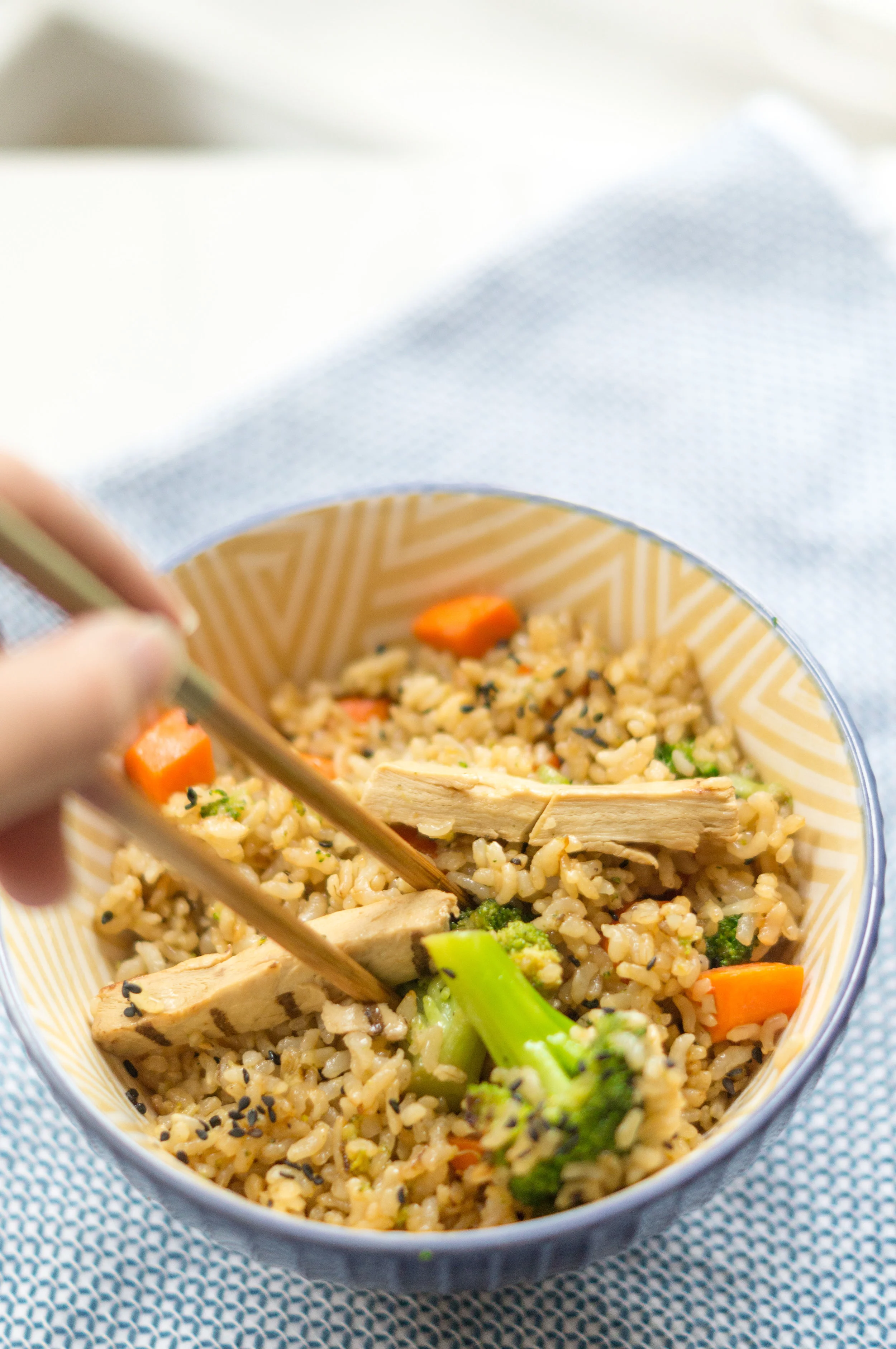 use whatever you already have in your fridge, stir fry, vegan stir fry, carrots, broccoli, sesame oil, garlic, brown rice, sesame seeds, soy sauce, teriyaki sauce, cheap vegan meal, quick vegan meals, vegan takeout, takeout at home, make your own takeout, i am rorie, whole foods, beyond meat chicken, chicken, vegan chicken, dinner, lunch, vegan fried rice, lazy night stir fry, food blogger, vegan food blogger, chicago food blogger