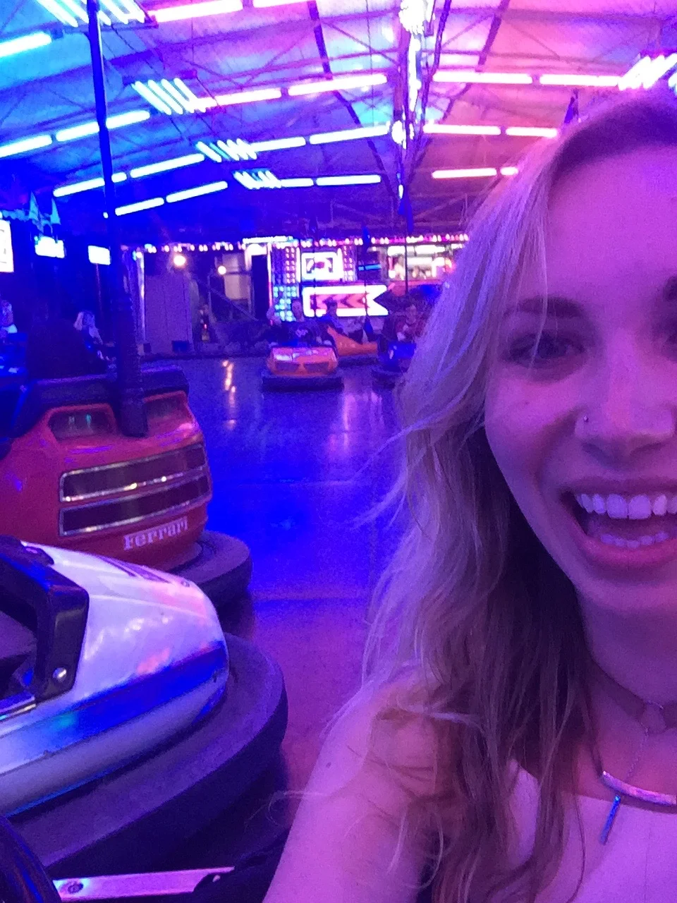 Bumper cars at the Carnival, which is located in the Valencia "river" - a park that runs across the city where a river used to 