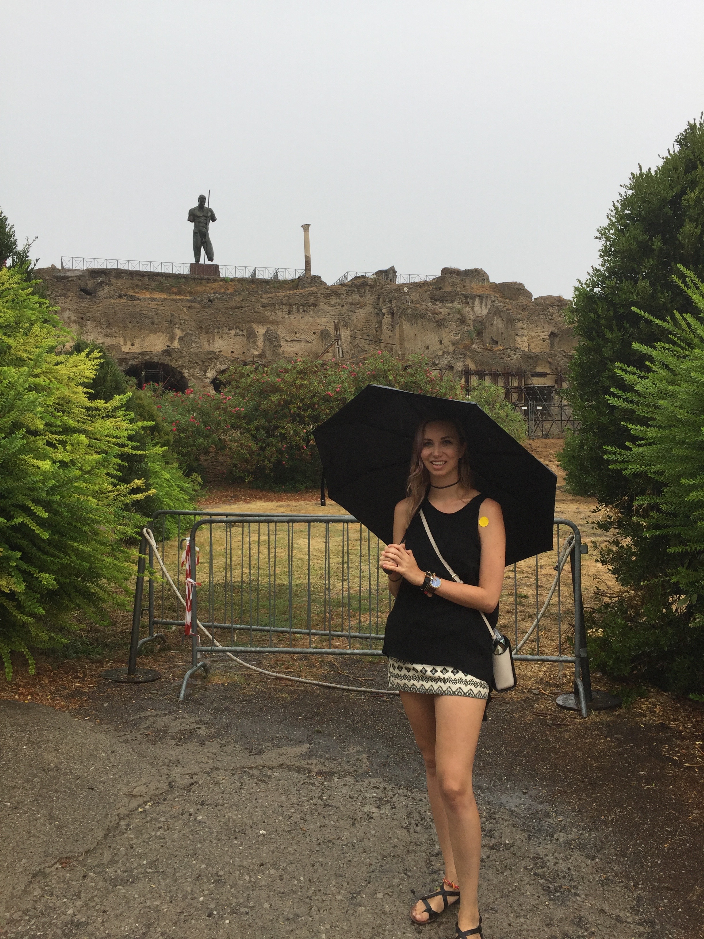 Not letting the rain take away from our weekend while in Pompeii
