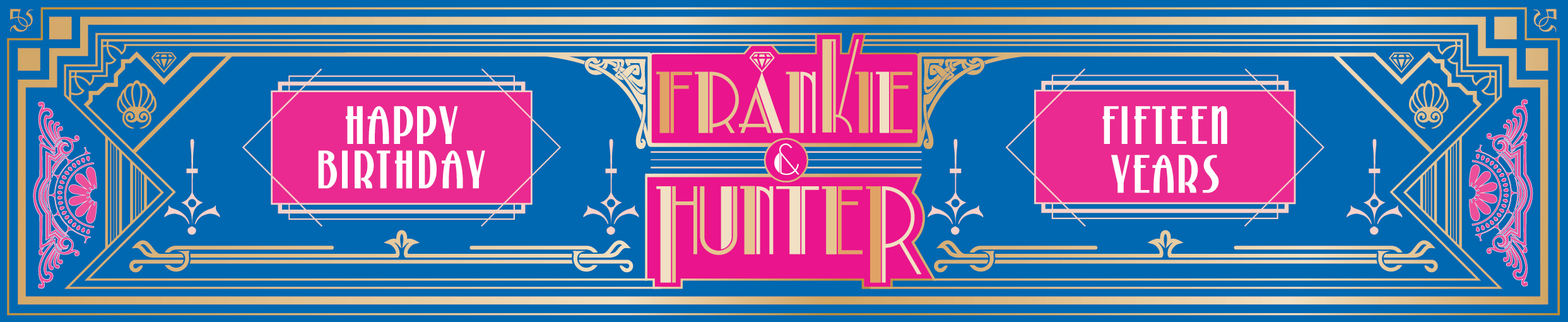  Art Deco Style Birthday Party Banner 