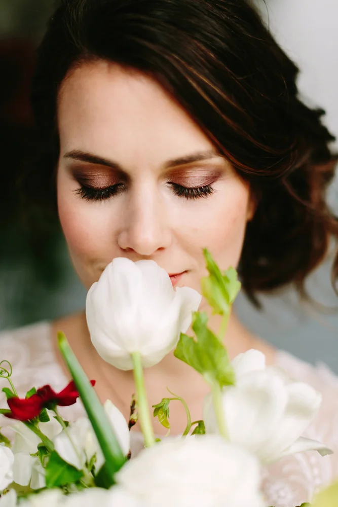 Photography: Karen Obrist Photography Florals: Indy Faso Venue: Berg'n Model: Kathleen Alquist Dress: The Dress Theory // Rime Arodaky Hair & Makeup: Ashley Lugashi