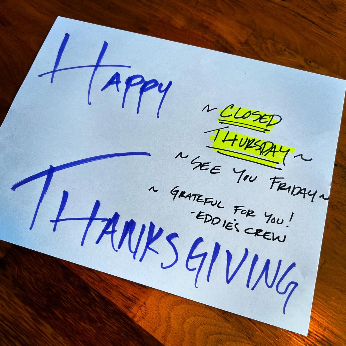 Happy Thanksgiving, everyone! We are so very grateful for you! See you Friday.