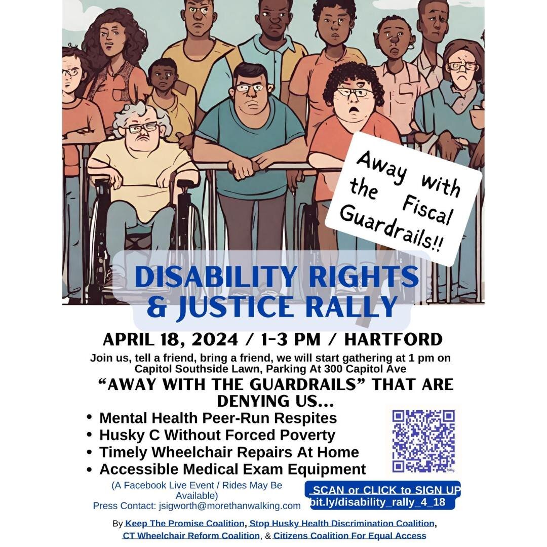 Join me/@ctwheelchair_reform in solidarity at the capitol on April 18th from 1-3pm.

I'll be livestreaming, of course, available on the CT Wheelchair Reform Coalition facebook page. See you all there!