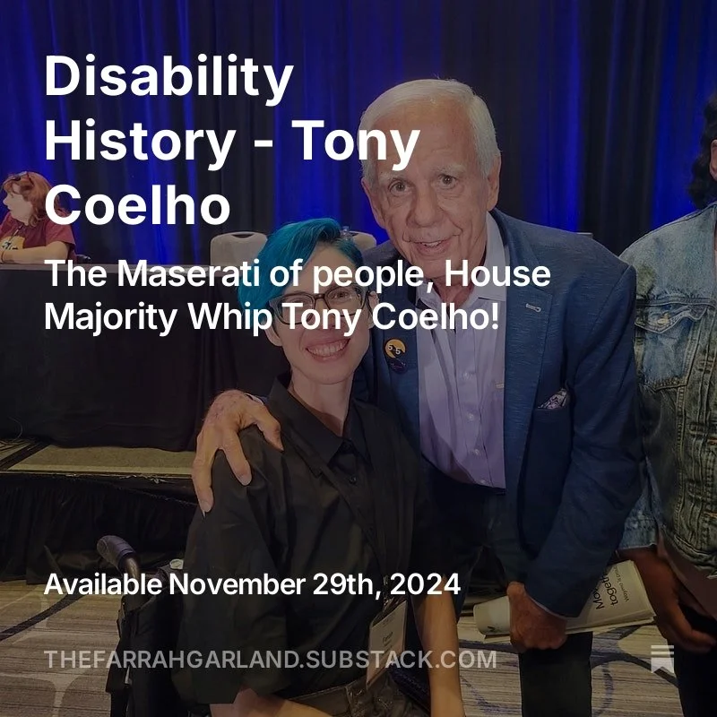 New article just dropped! 👇

A brief history of the primary sponsor of the Americans with Disabilities Act (and so much more!)

And yeah... I made a whip / Maserati joke in my tag because I'm a silly politics/policy nerd and Tony is honestly the cr&