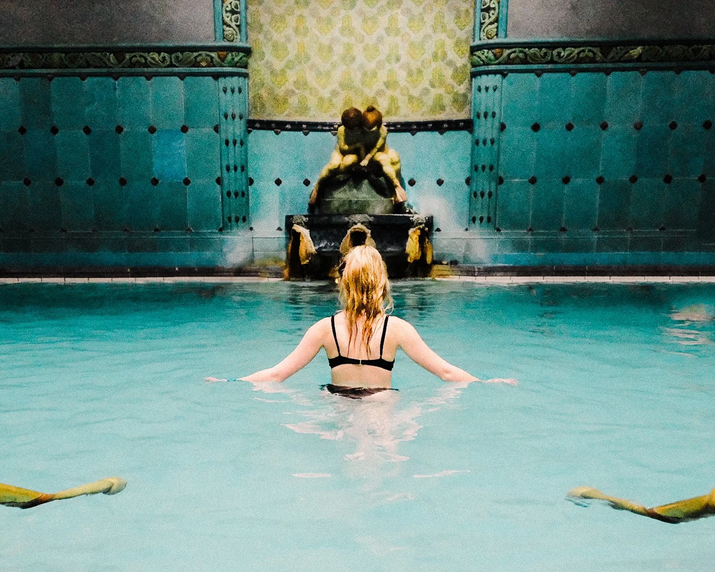 Escaping the frigid February air and taking a breather in the revitalizing Gellért baths.