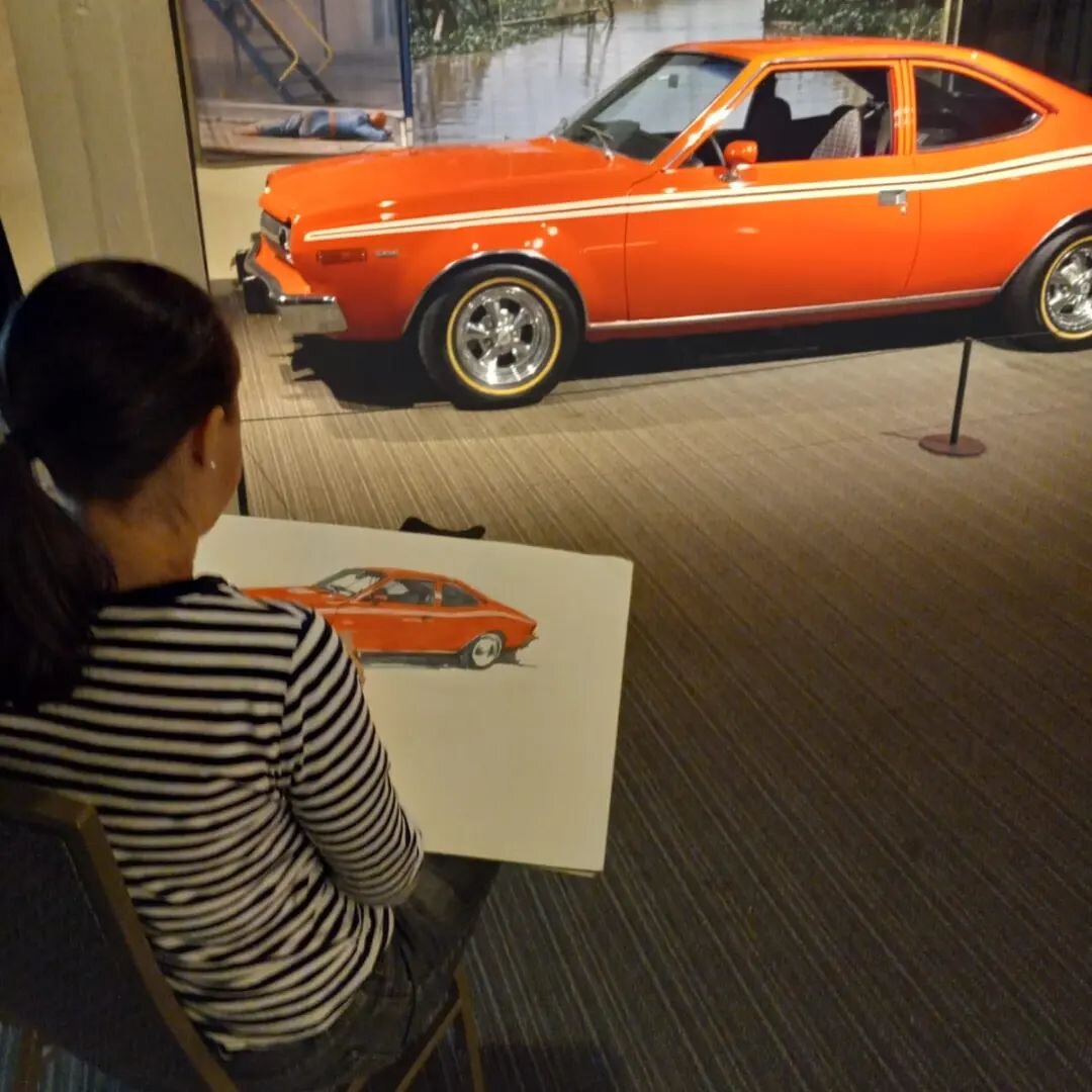 Drawing #jamesbondcar at @saratogaautomuseum with dad.
.
.
.
.
#drawingcars #cardrawings #jamesbond #quicksketch #saratogasprings