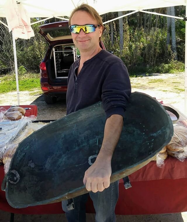 I'm cutting this antique copper basin in half to make two sinks.. #roadgypsy