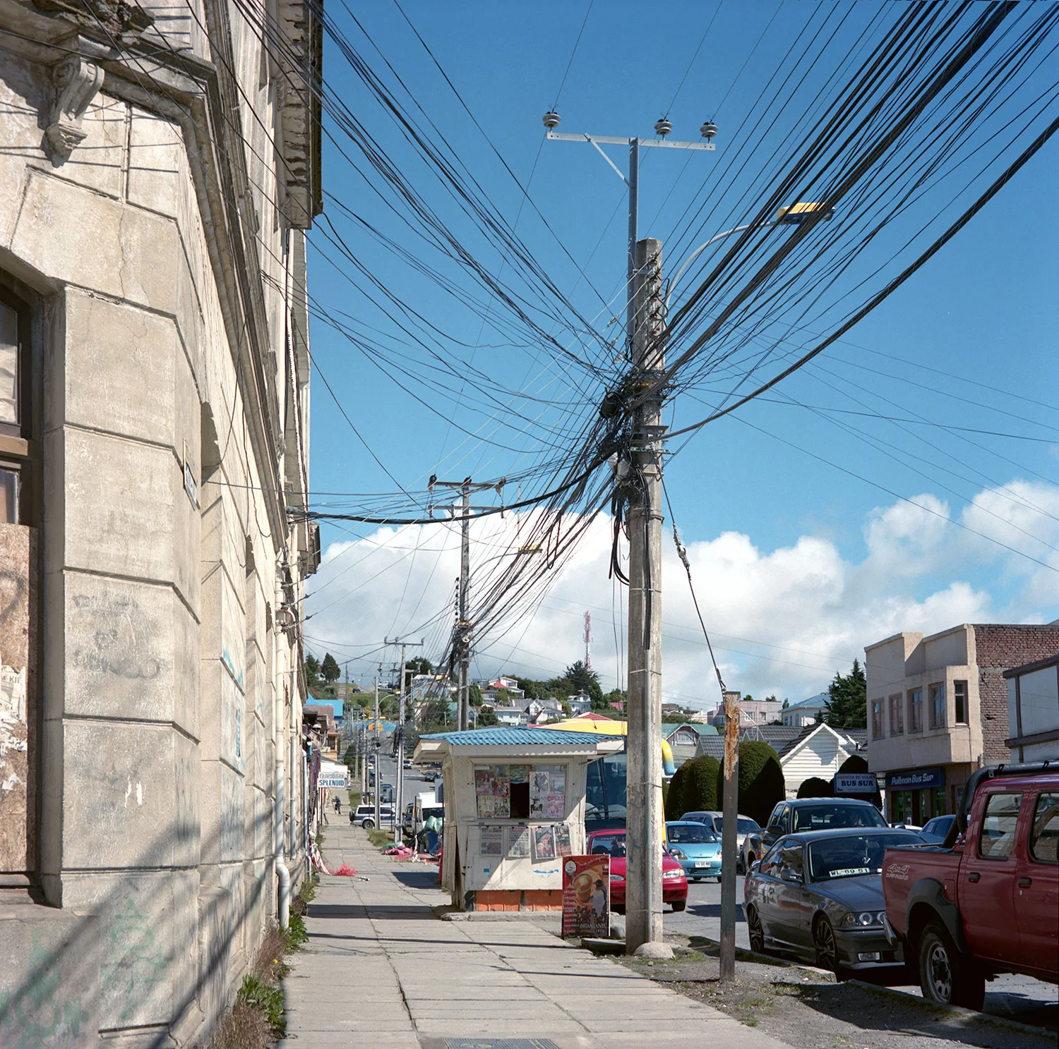 Sidewalk (Electrical Post) - Punta Arenas, Chile, South America, 2012
