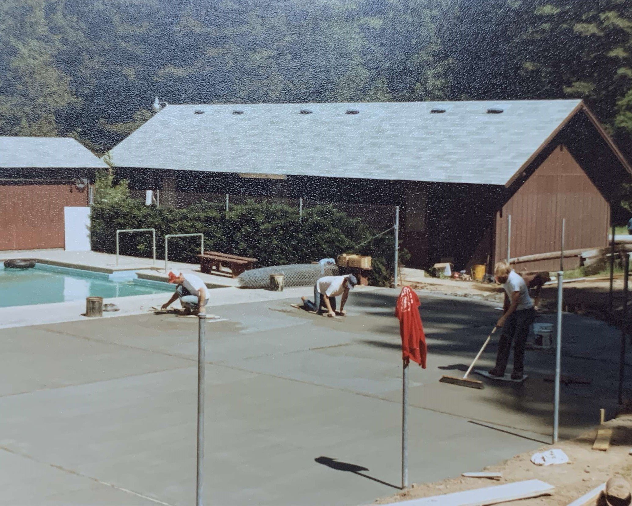 The extension of the pool area in 1980