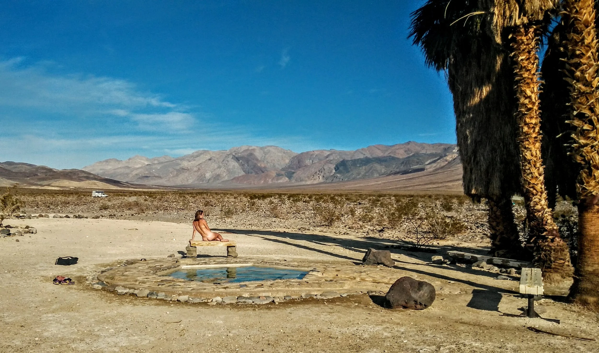 Beautiful, clothing optional, Saline Valley Hot Springs, our favourite place on Earth.