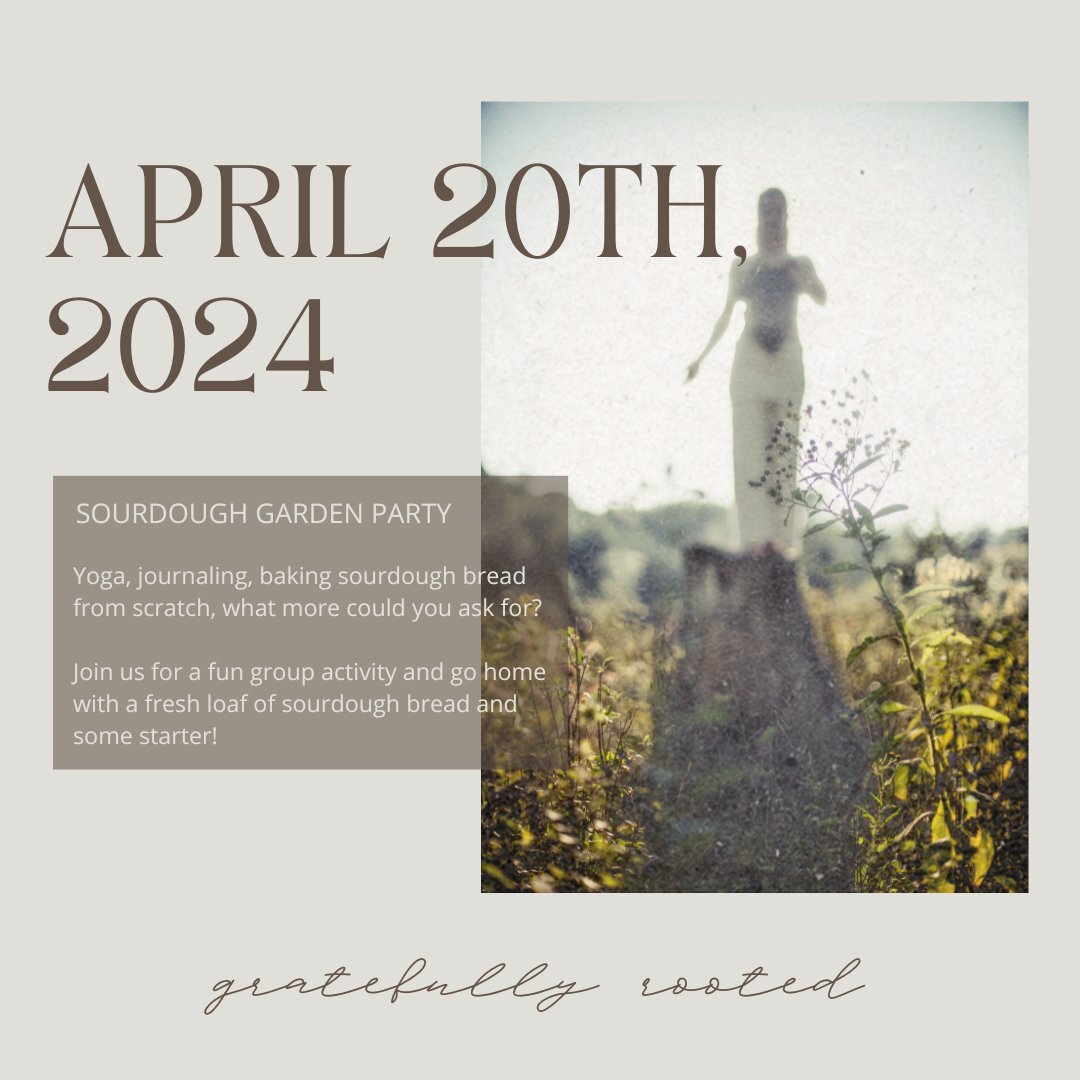 We still have a few spots left for the April 20th 🌾Sourdough Garden Party🌾

I will be hosting this party with my dear friend and local herbalist, Iris of InsideOut Wholeness and Warm Springs Herbal. One of my favorite things about this party is tha