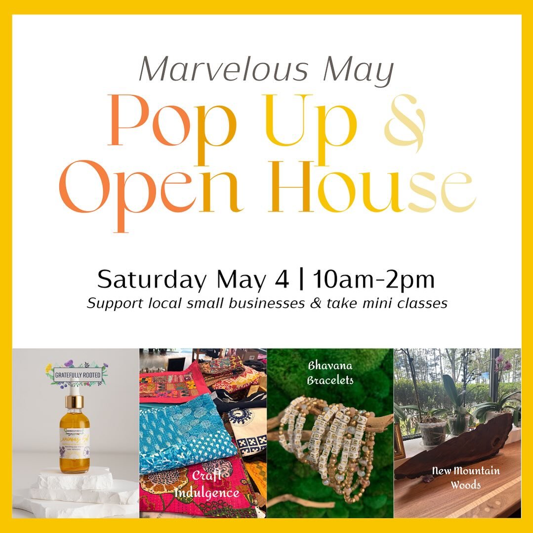 In 1 week join us for an open house &amp; May celebration @belovedyogasanctuary 🌷

I&rsquo;ll be co-facilitating an Asana Lab class at 10am with @maryamovissi &amp; Cindy. Bring your questions &amp; and willingness to play! 

We will be there until 