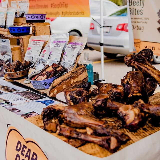🐶🐕🐈Baseline Farmers' Market has more than just human food! Dear Dog Treats sells wholesome food for dogs and cats, using no additives or fillers, spices, by-products or unreadable ingredients. They use locally-raised Alberta beef, goat, lamb and c