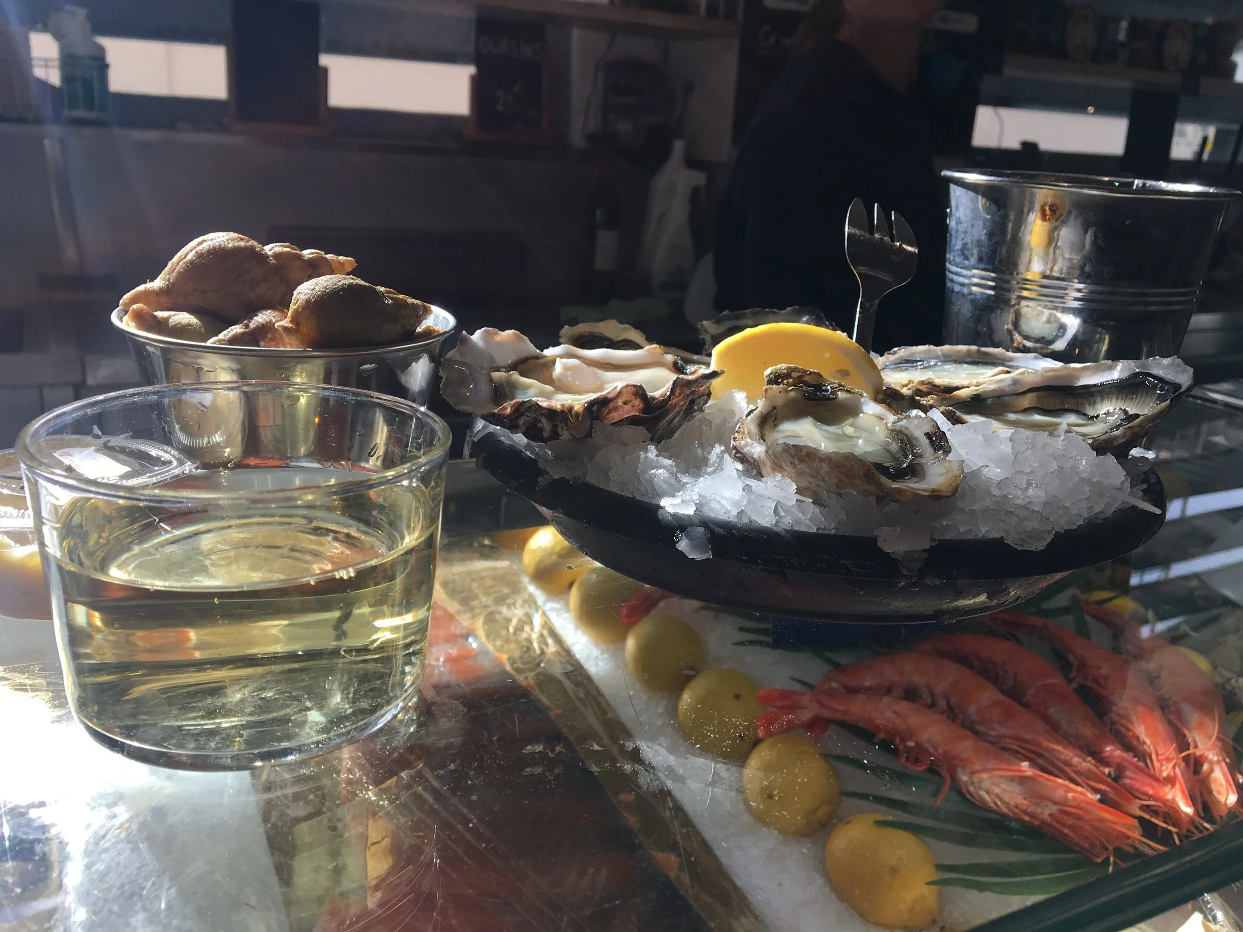 Oysters, whelk, and wine at Biarritz’s indoor covered market