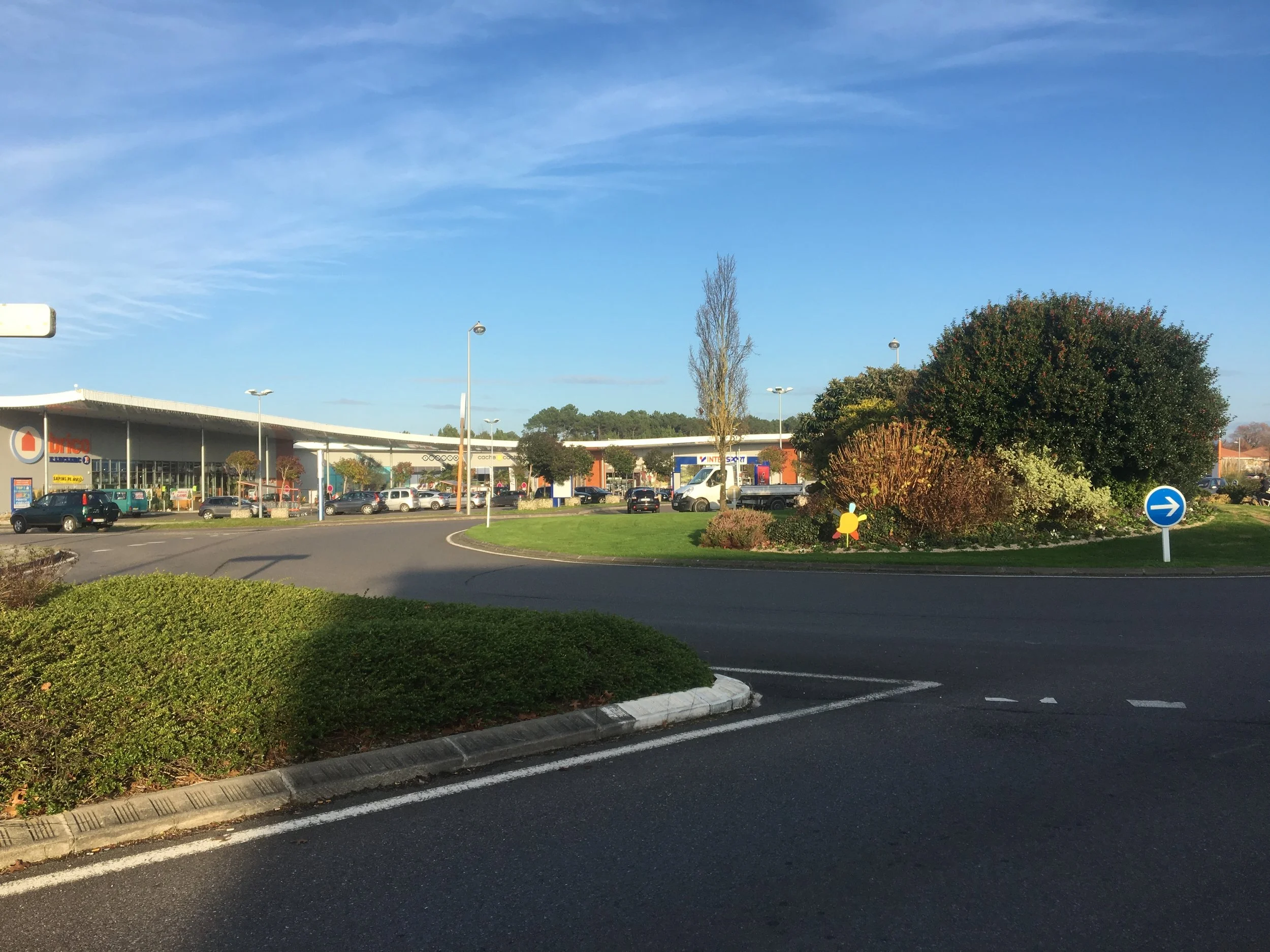 Strip malls have a different look here.