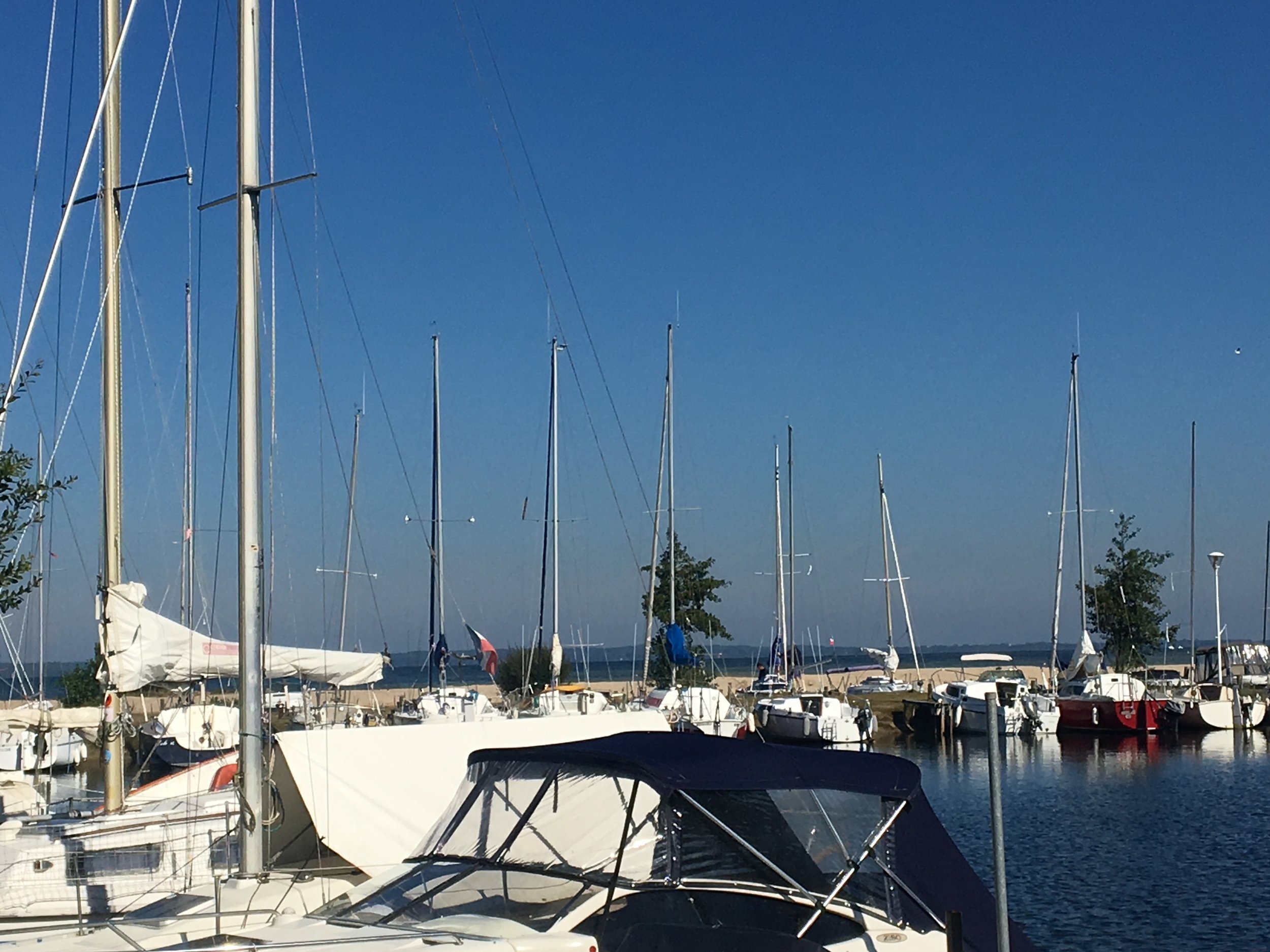 A harbor for boats near one of the main lakes