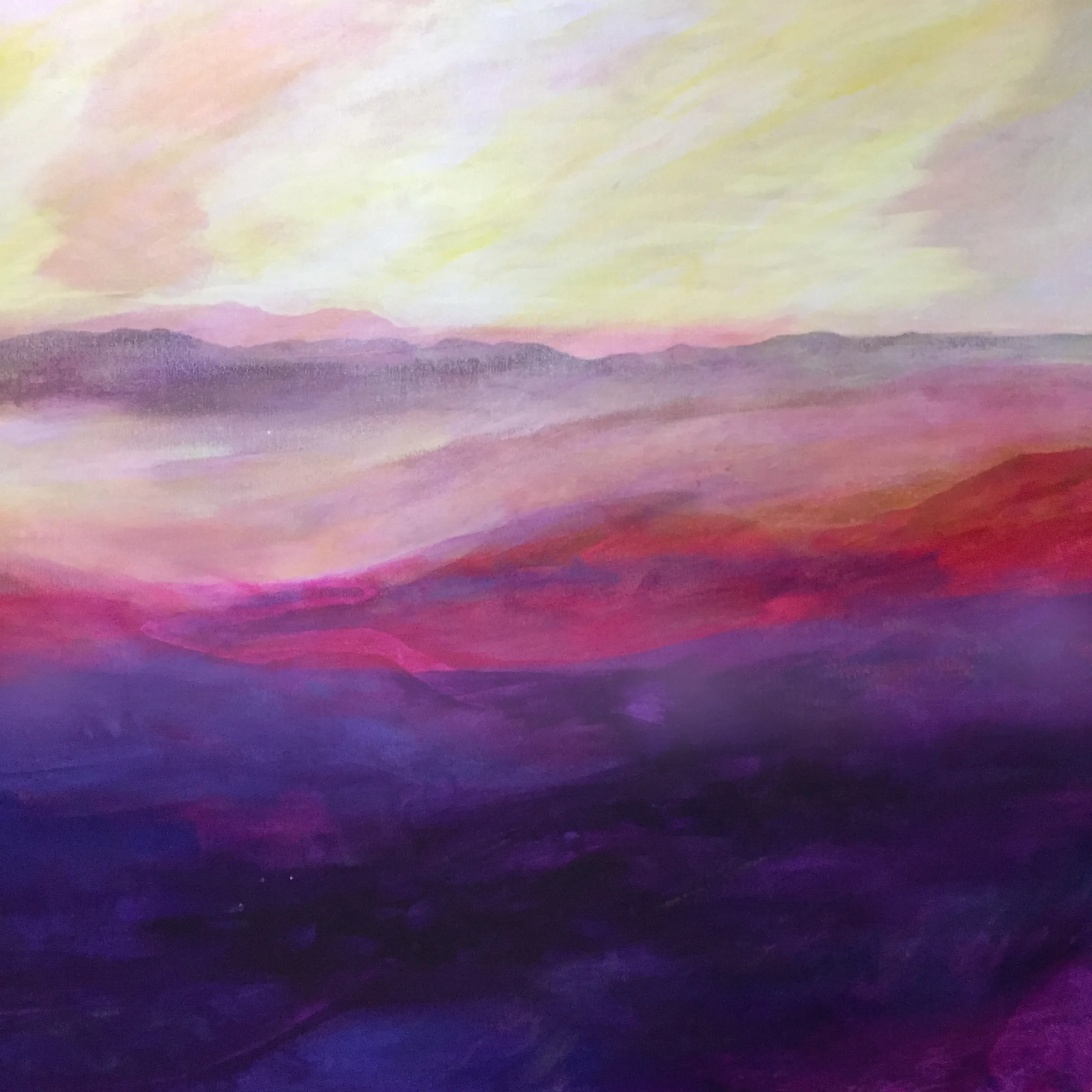 Peter Adriel.100 Mile Range. 2018. Acrylic on canvas. 36" x 36"