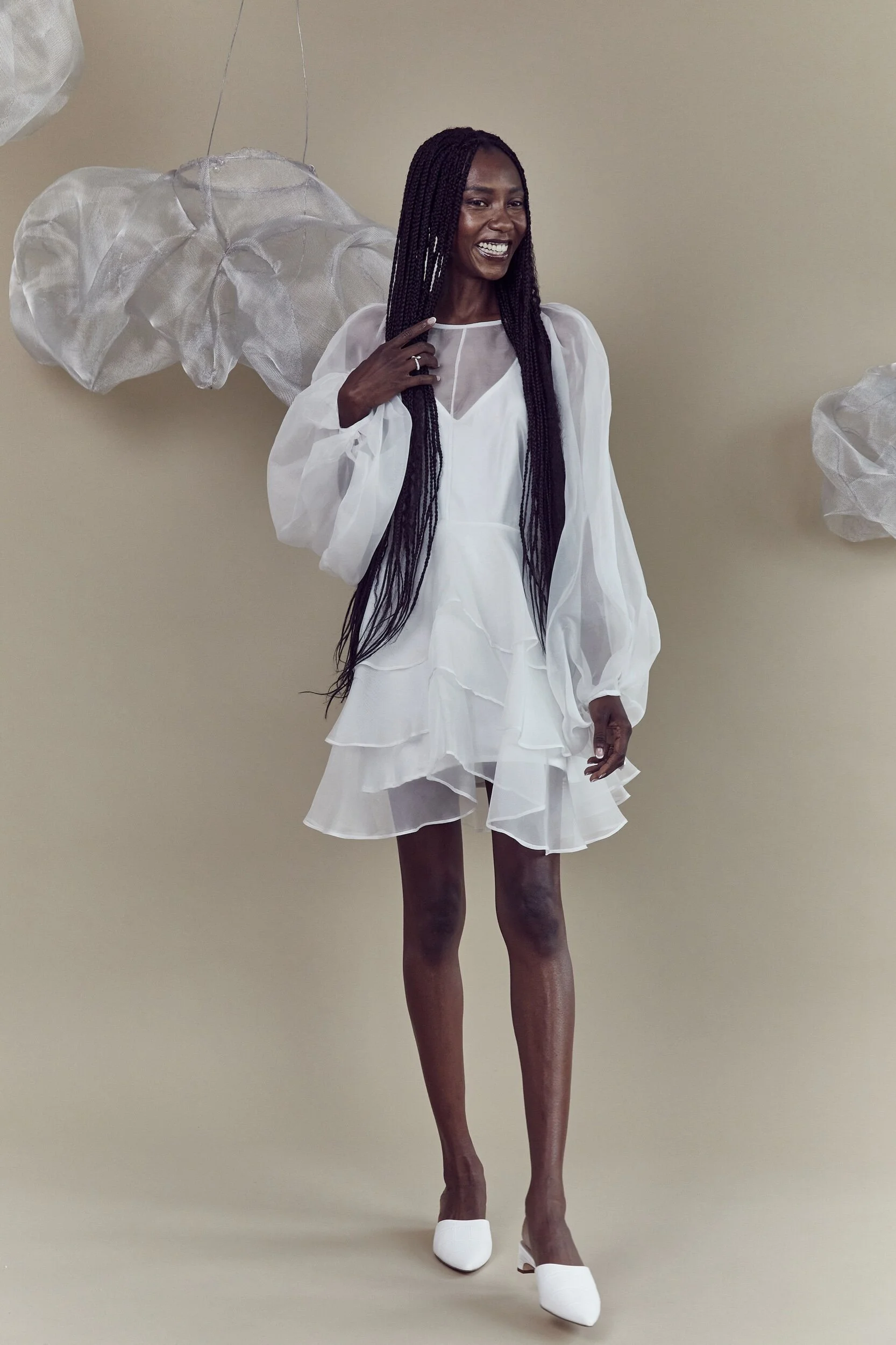 Short organza dress best sale