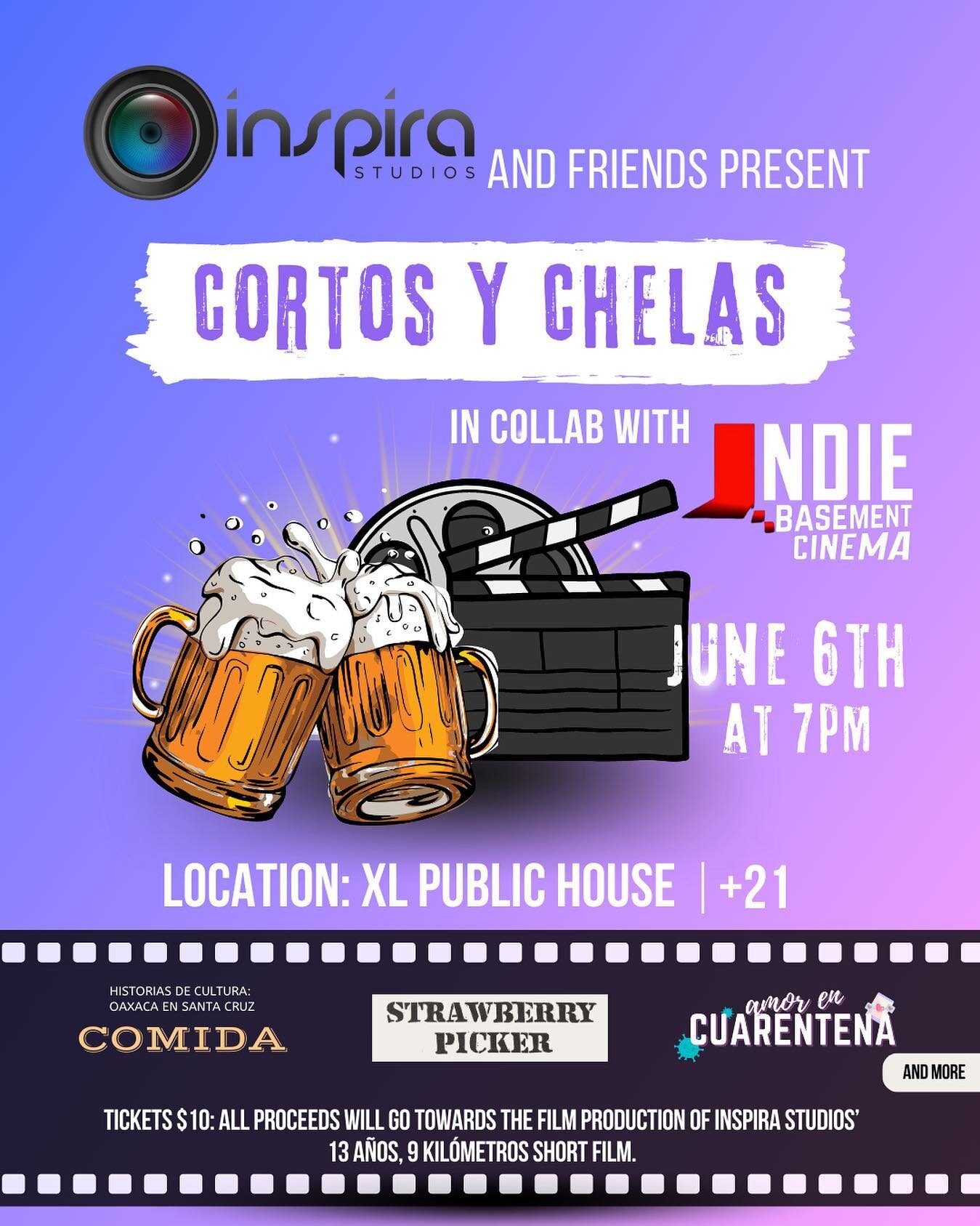 Join us for a special screening of Historias de Cultura: Oaxaca en Santa Cruz - Comida, Strawberry Picker and the world premiere of Amor en Cuarentena The Series. 🍿

Proceeds will go towards the production of 13 A&ntilde;os, 9 Kil&oacute;metros film