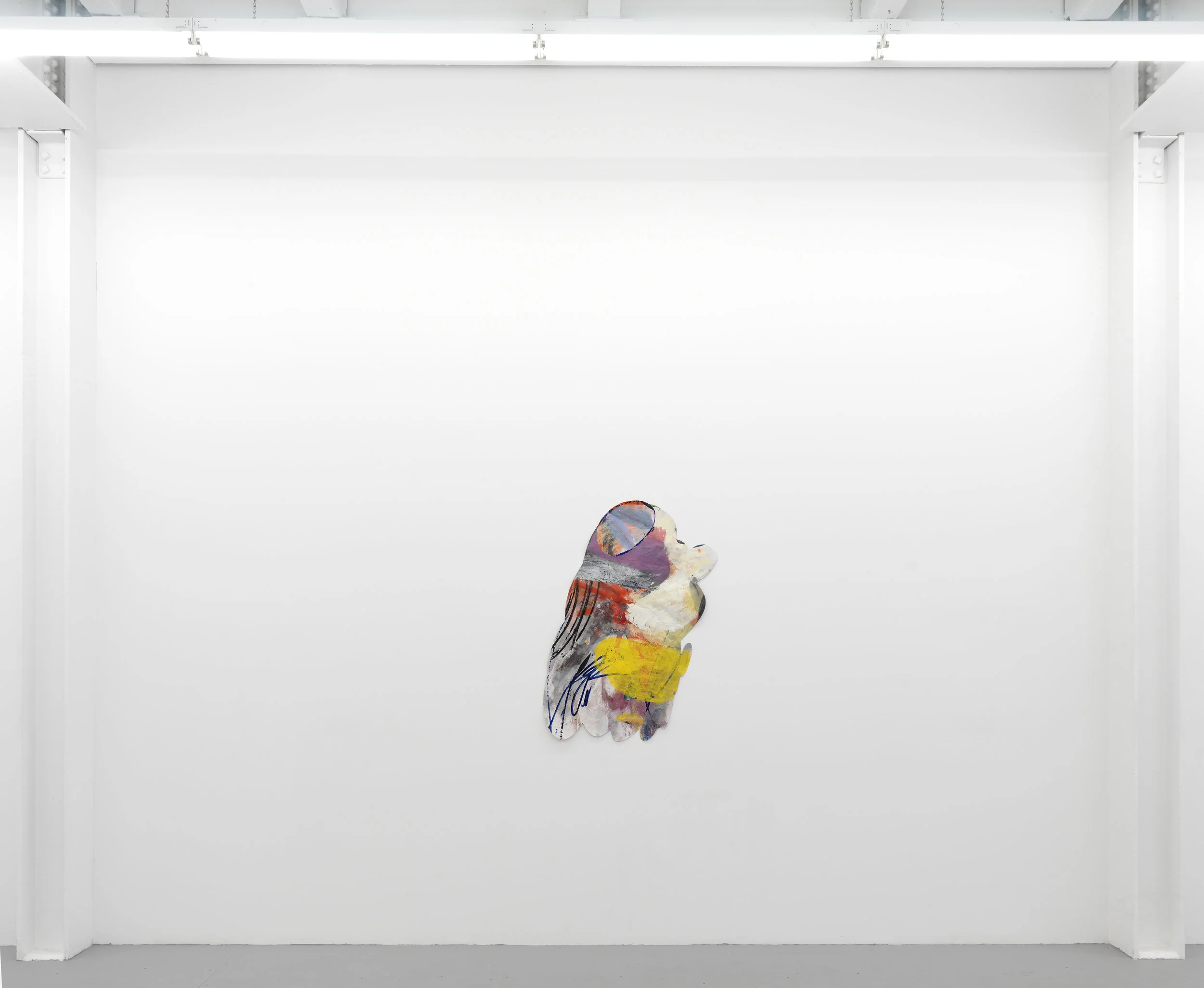   Scribble  latex, acrylic, spray paint and glue on cut and laminated paper 30 x 42 inches 2012 